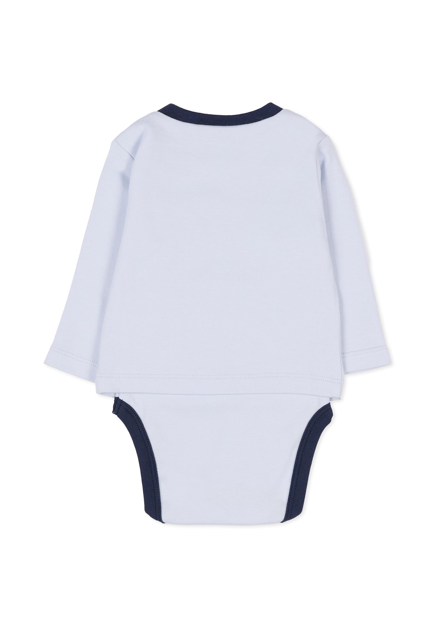 Hugo Boss Light Blue Bodysuit Set For Baby Boy With Logo In White