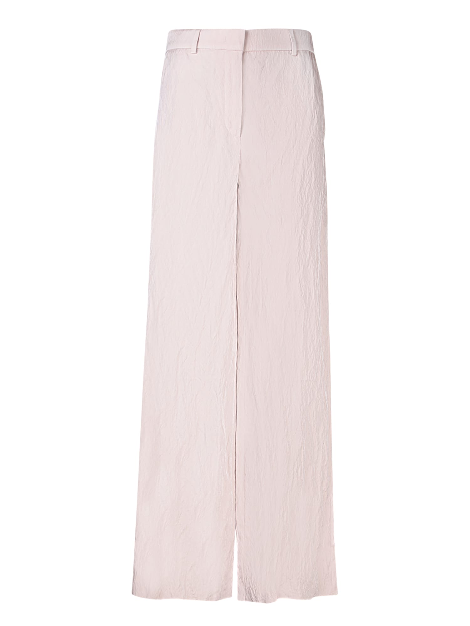 Giorgio Armani Crinkled Viscose And Cotton Trousers In Powder Pink By