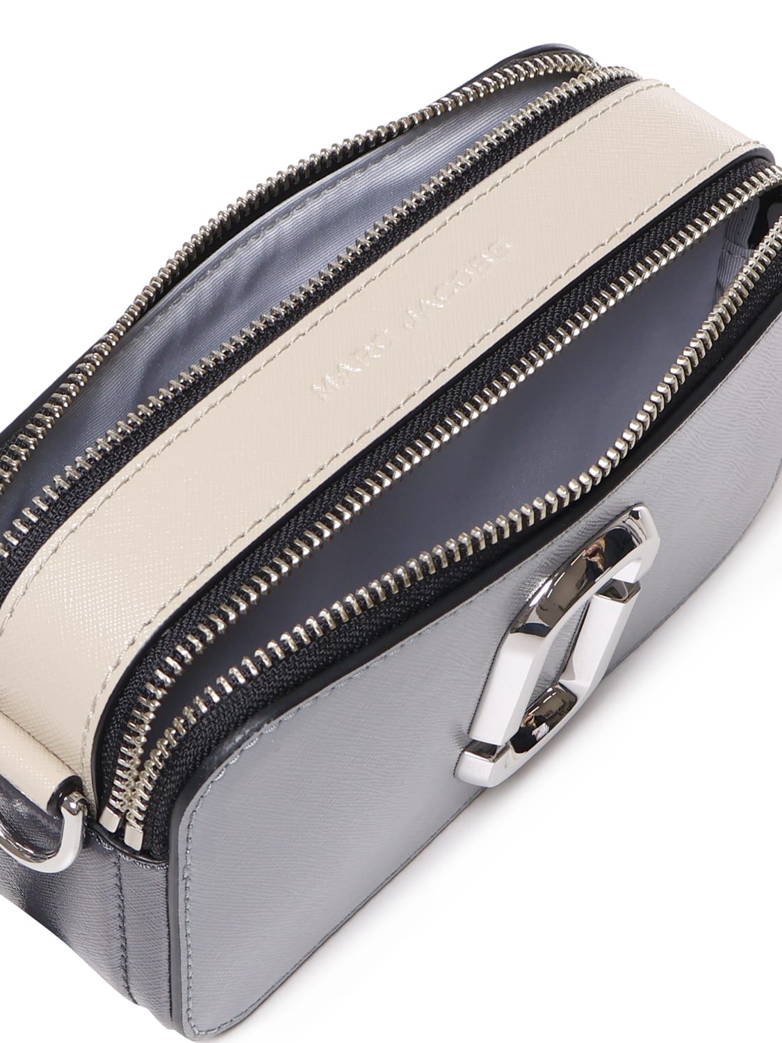 Shop Marc Jacobs The Snapshot Shoulder Bag In Wolf Grey/multi