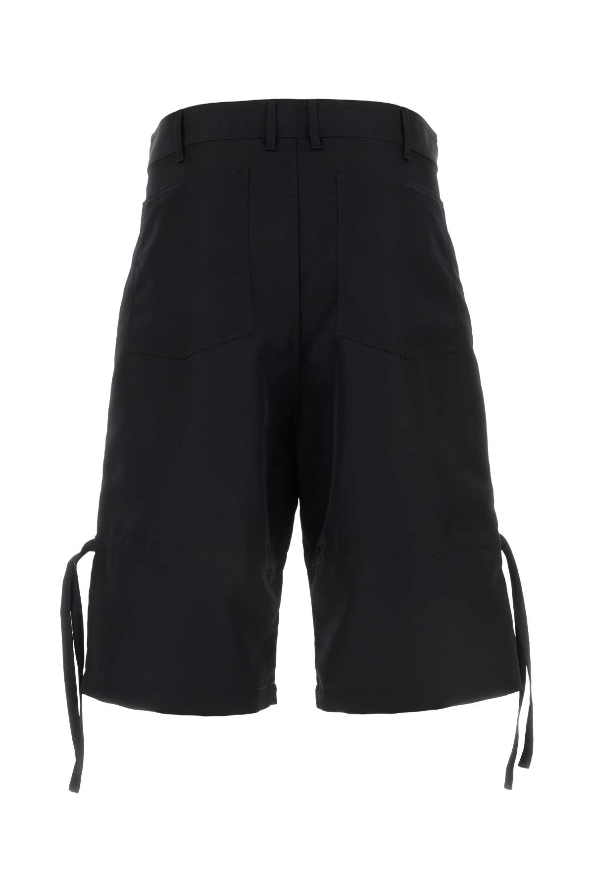 Shop Comme Des Garçons Black Polyester Bermuda Shorts
