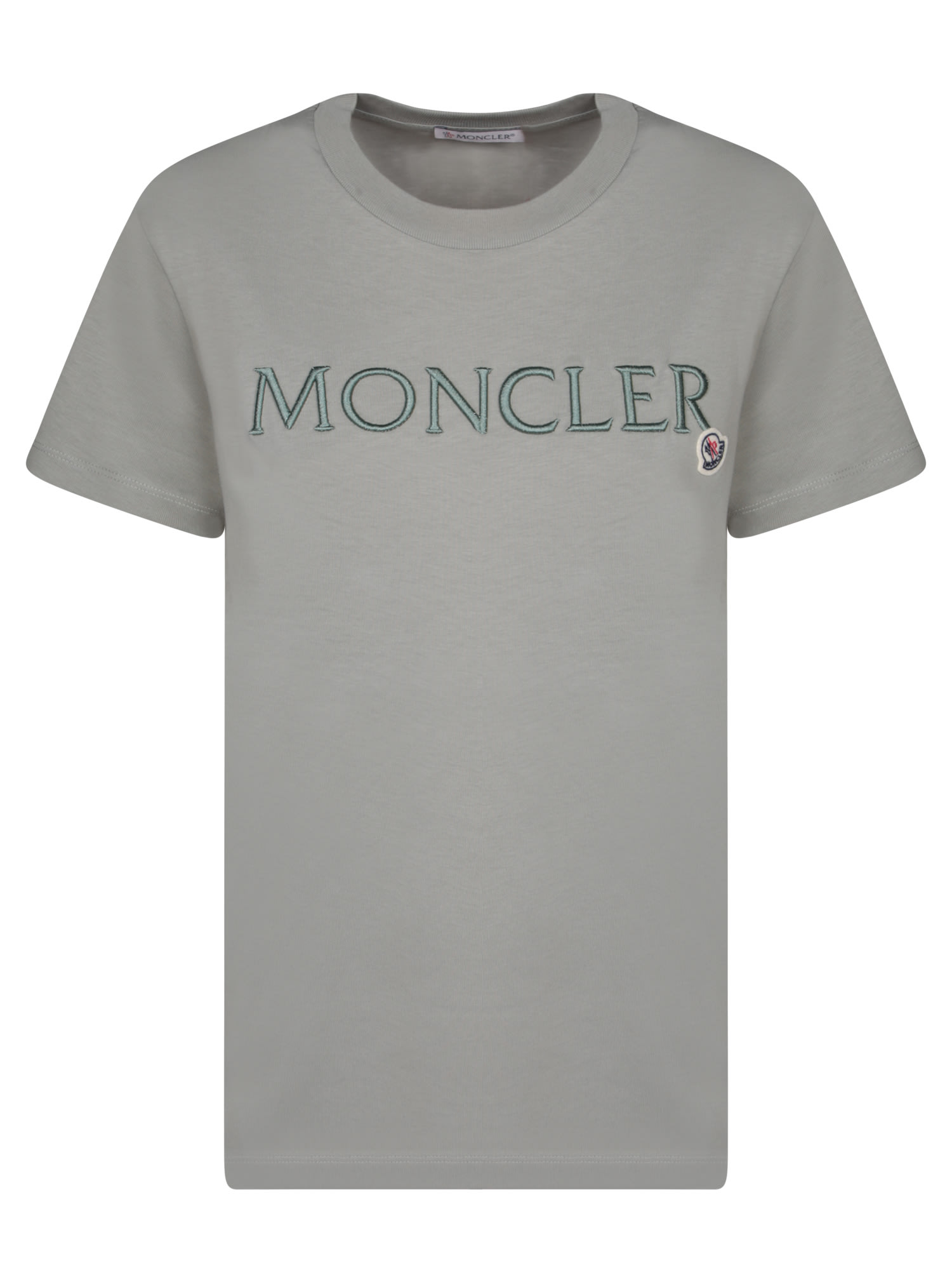 Shop Moncler Logo Military Green T-shirt