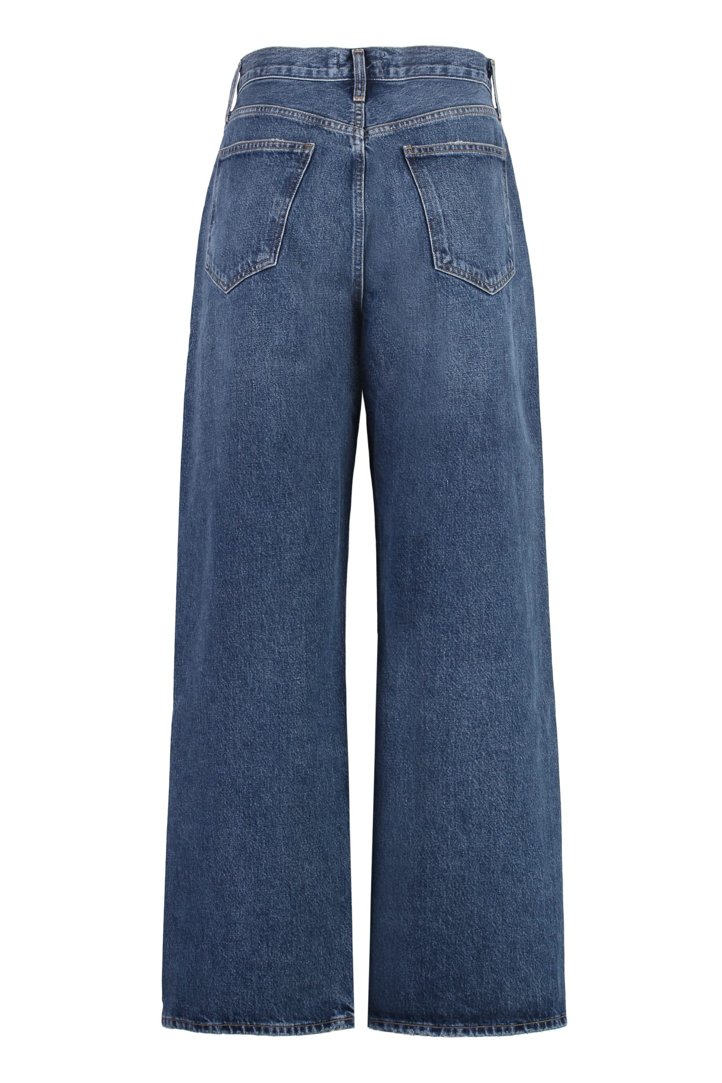 Shop Agolde Low Slung Baggy Jeans In Denim