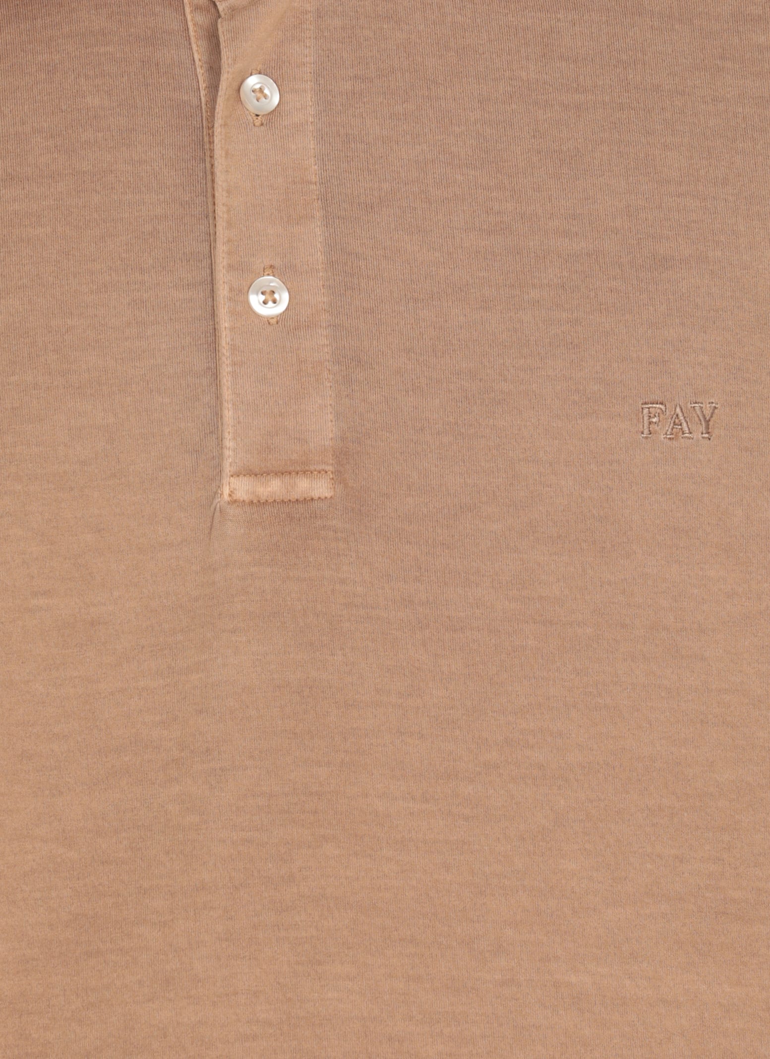 Fay Logoed Polo In Brown