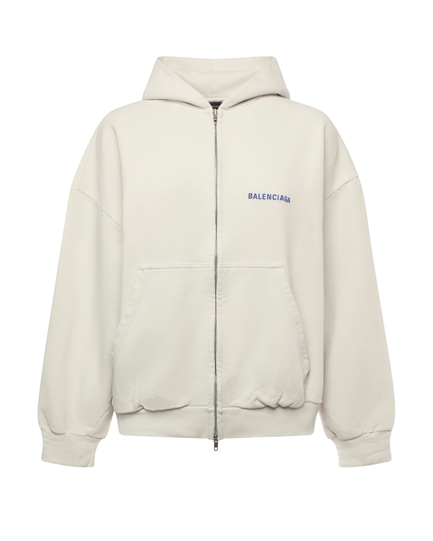 Balenciaga Back Zip Sweatshirt In Neutral