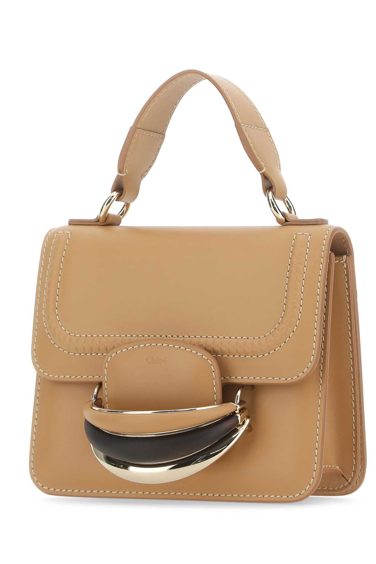 Chloé Camel Leather Small Kattie Handbag In 26x