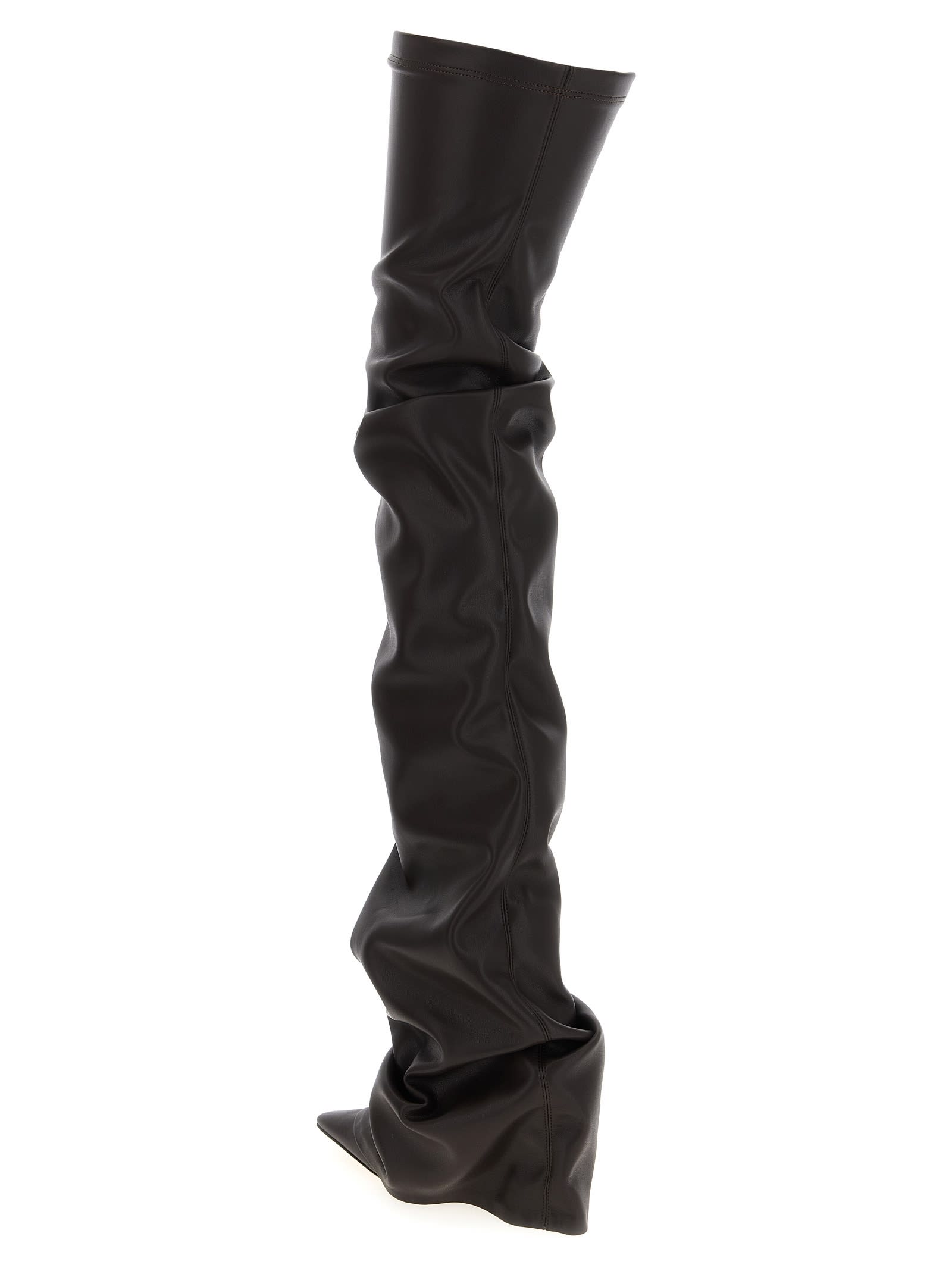 Attico Black "robin Otk" Thigh-high Boots