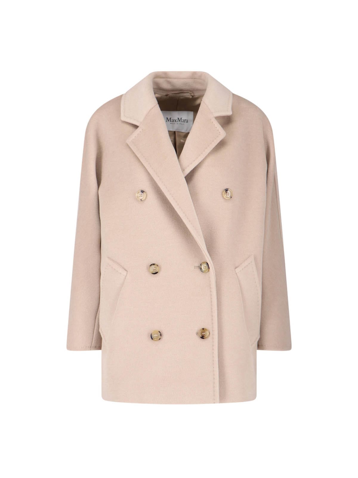 Max Mara Rebus Double-breasted Wool And Cashmere Coat In Pink