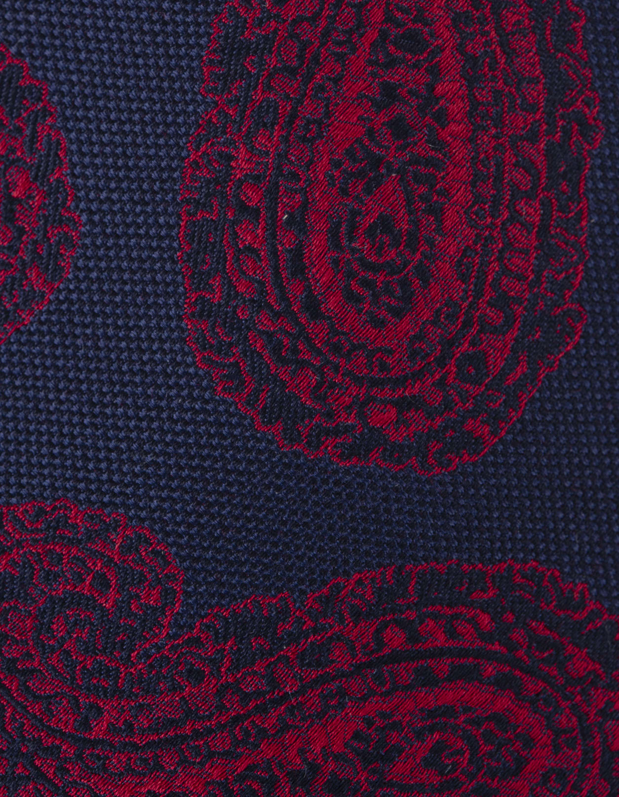 Shop Kiton Dark Blue Tie With Red Cashmere Pattern