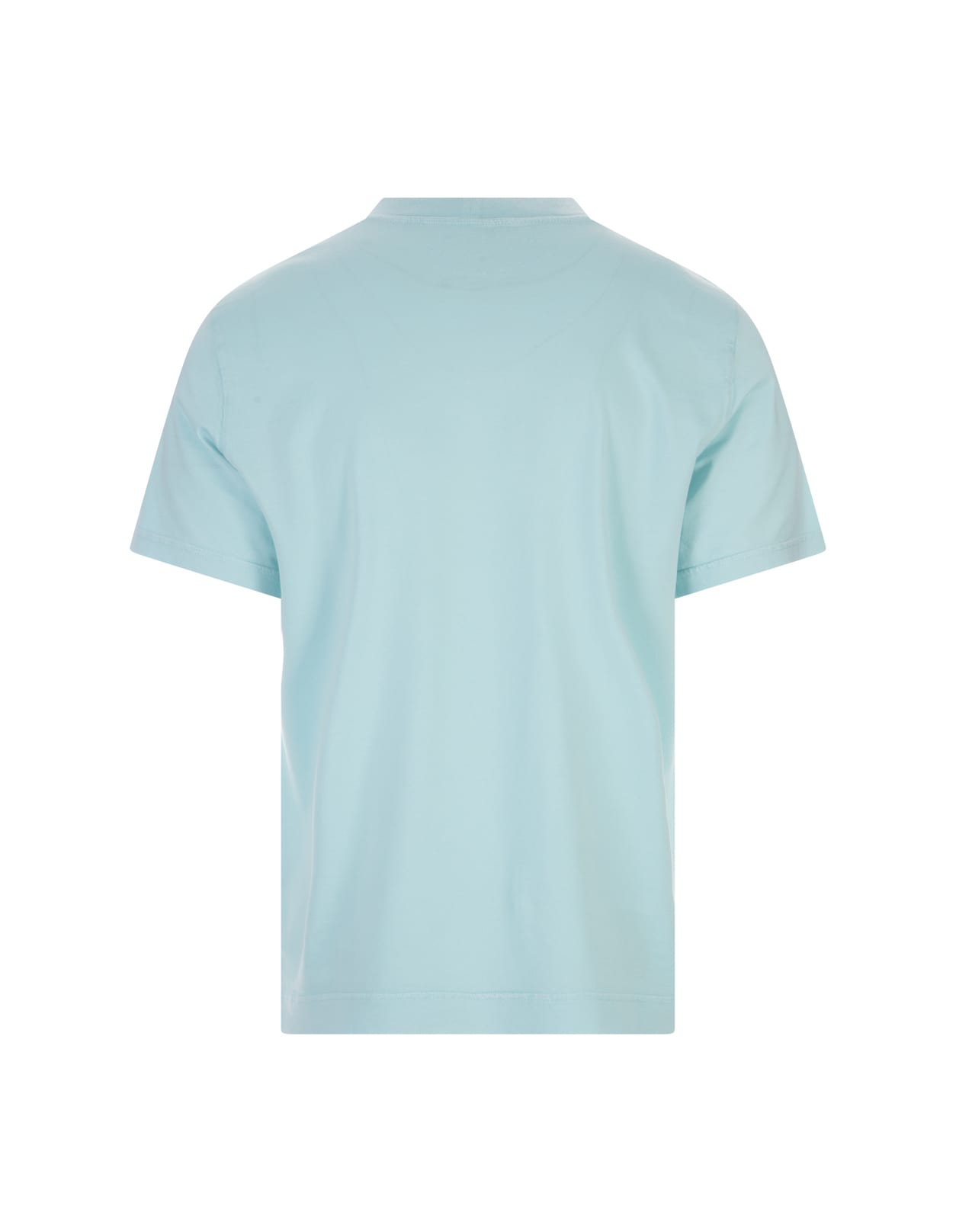 Shop Fedeli Basic T-shirt In Aquamarine Organic Cotton In Blue