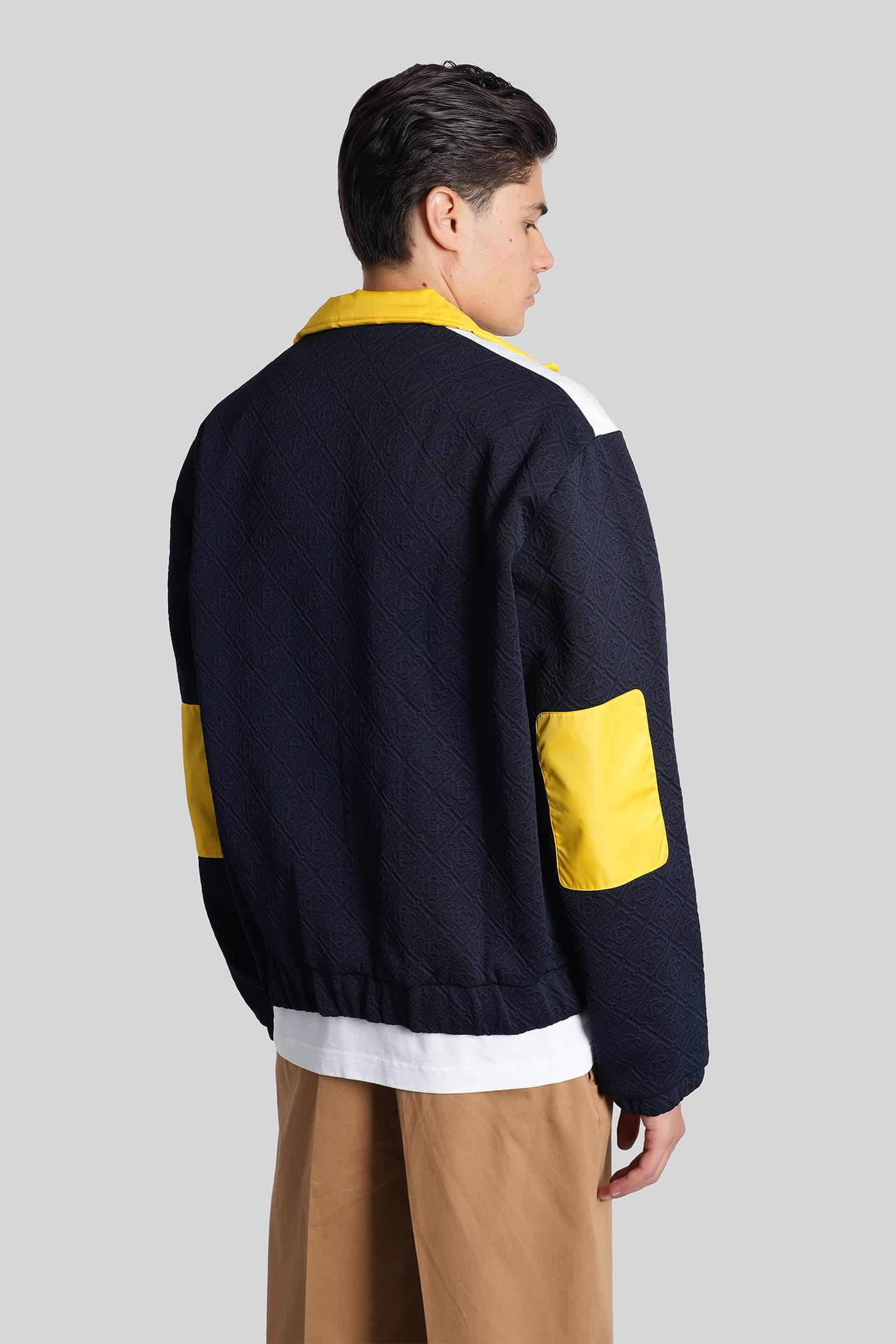 Casablanca Casual Jacket In Blue Polyester In Black