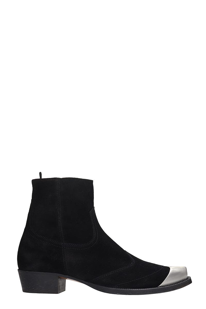 REPRESENT Strapped Boot High Heels Ankle Boots In Black Leather