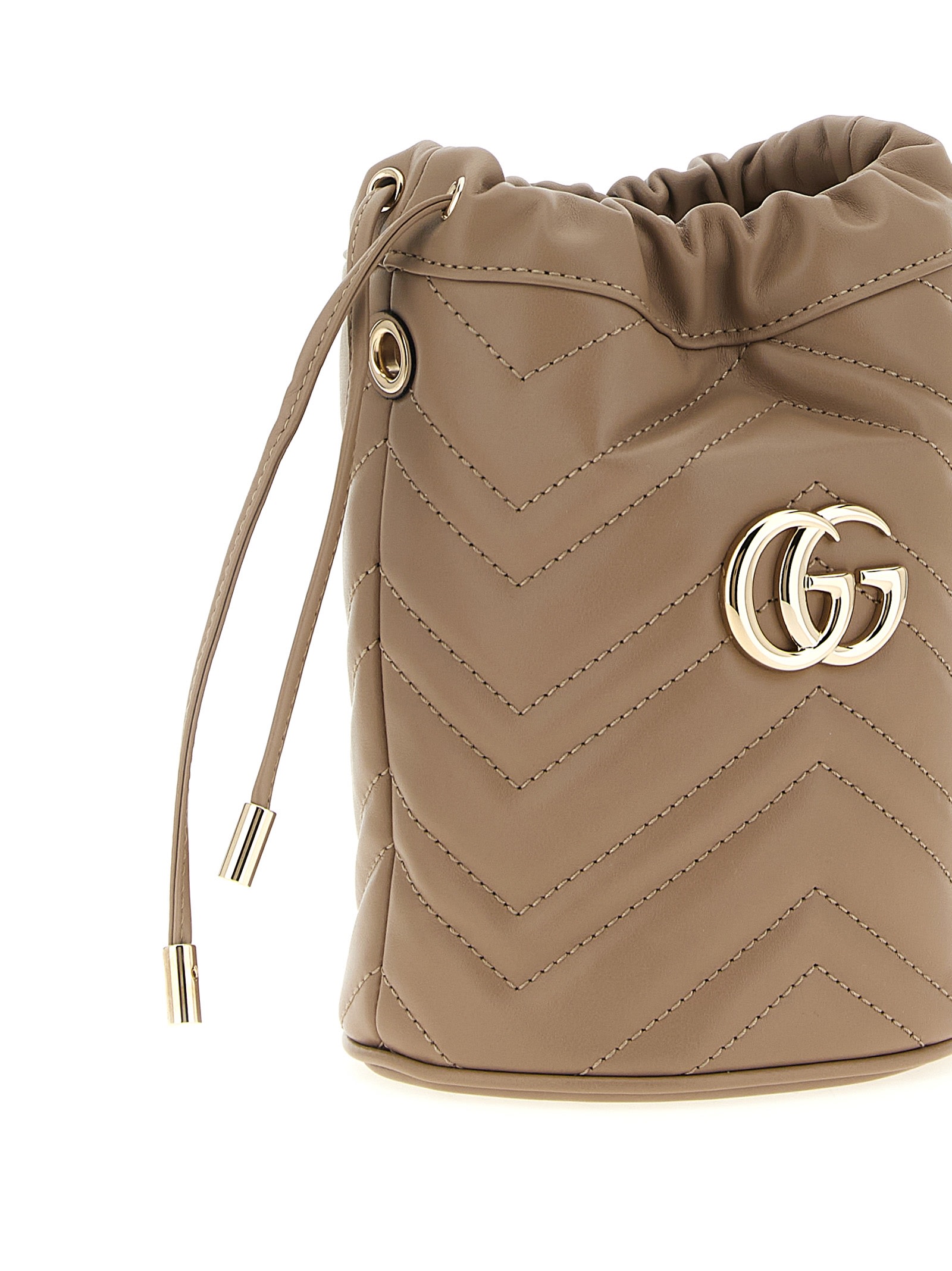 Gucci Gg Marmont Small Bucket Bag In Brown