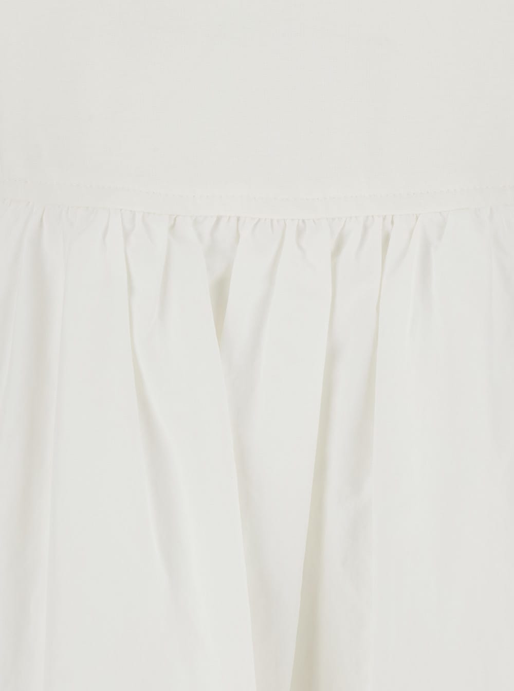 Dunst White Dress With Side Zipper Closure And Flared Skirt With Pleated Details In Cotton Blend Woman