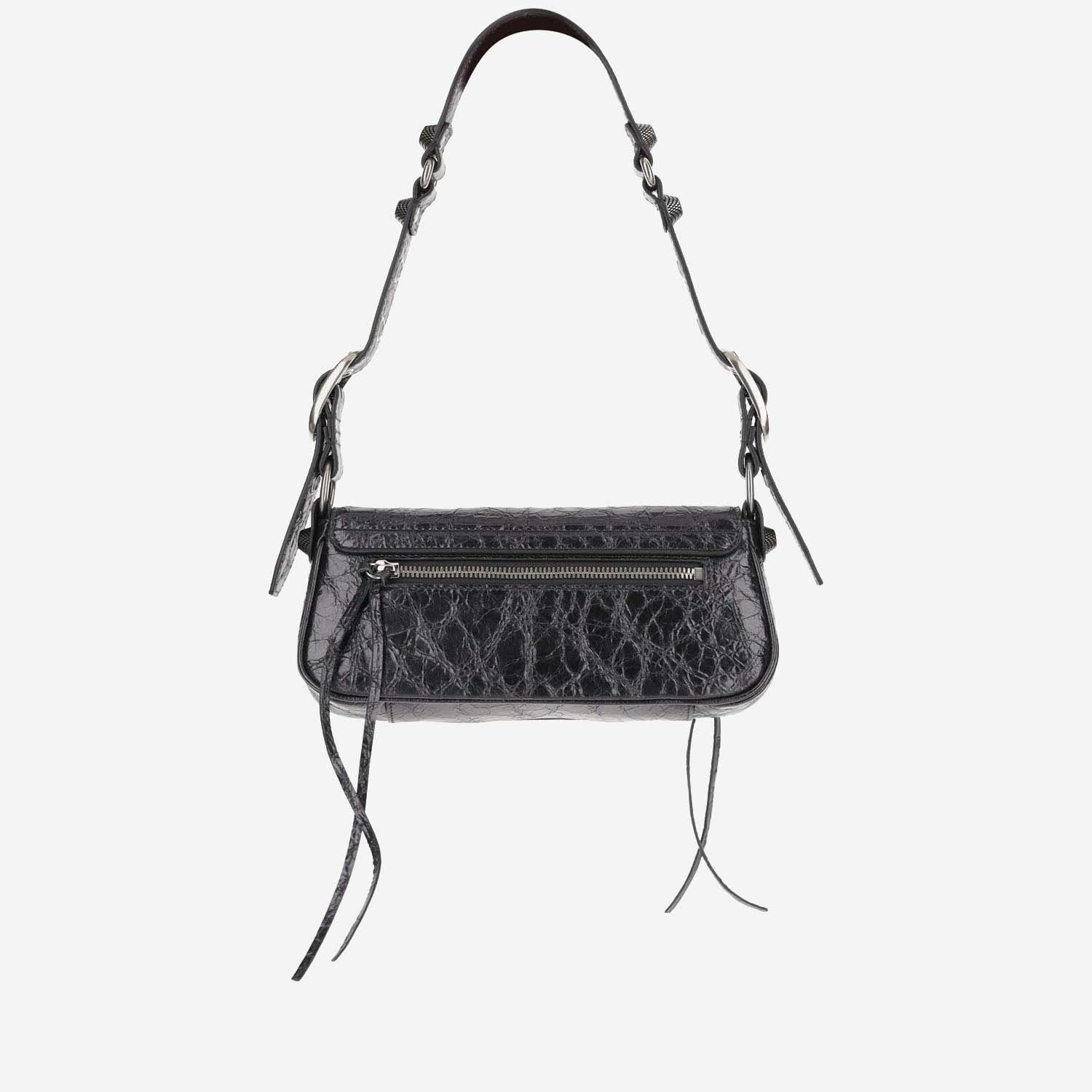 Shop Balenciaga Le Cagole Sling Xs Leather Shoulder Bag In Grey