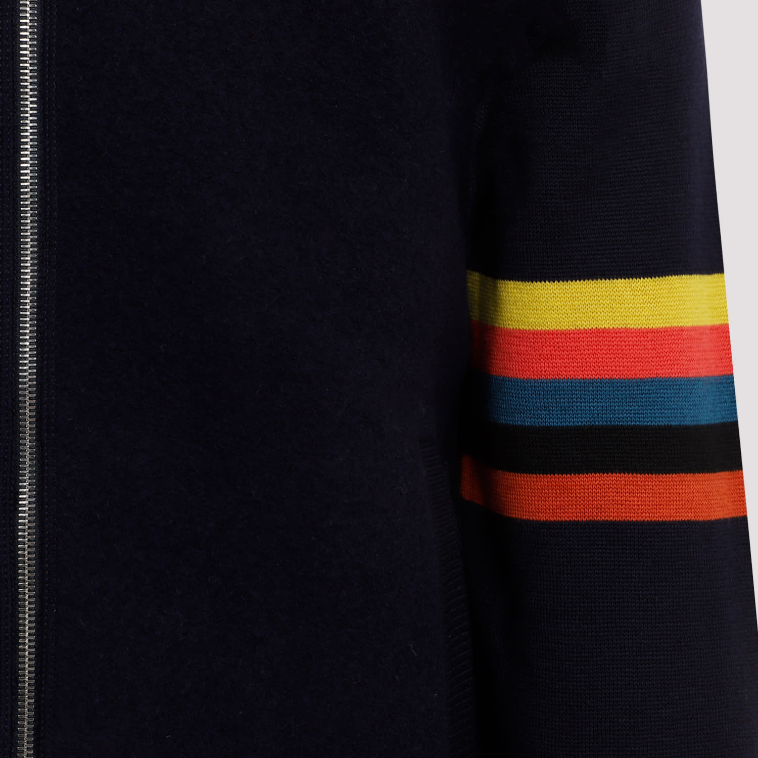 Shop Paul Smith Knitted Bomber Jacket In Very Dark Navy