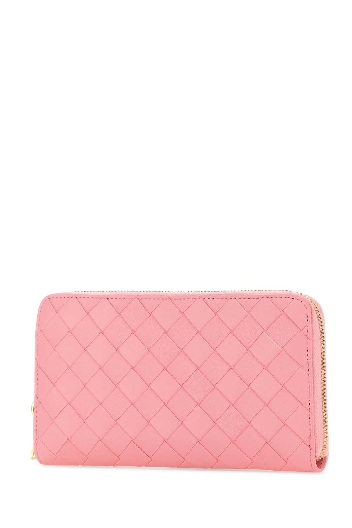 BOTTEGA VENETA PINK NAPPA LEATHER INTRECCIATO WALLET