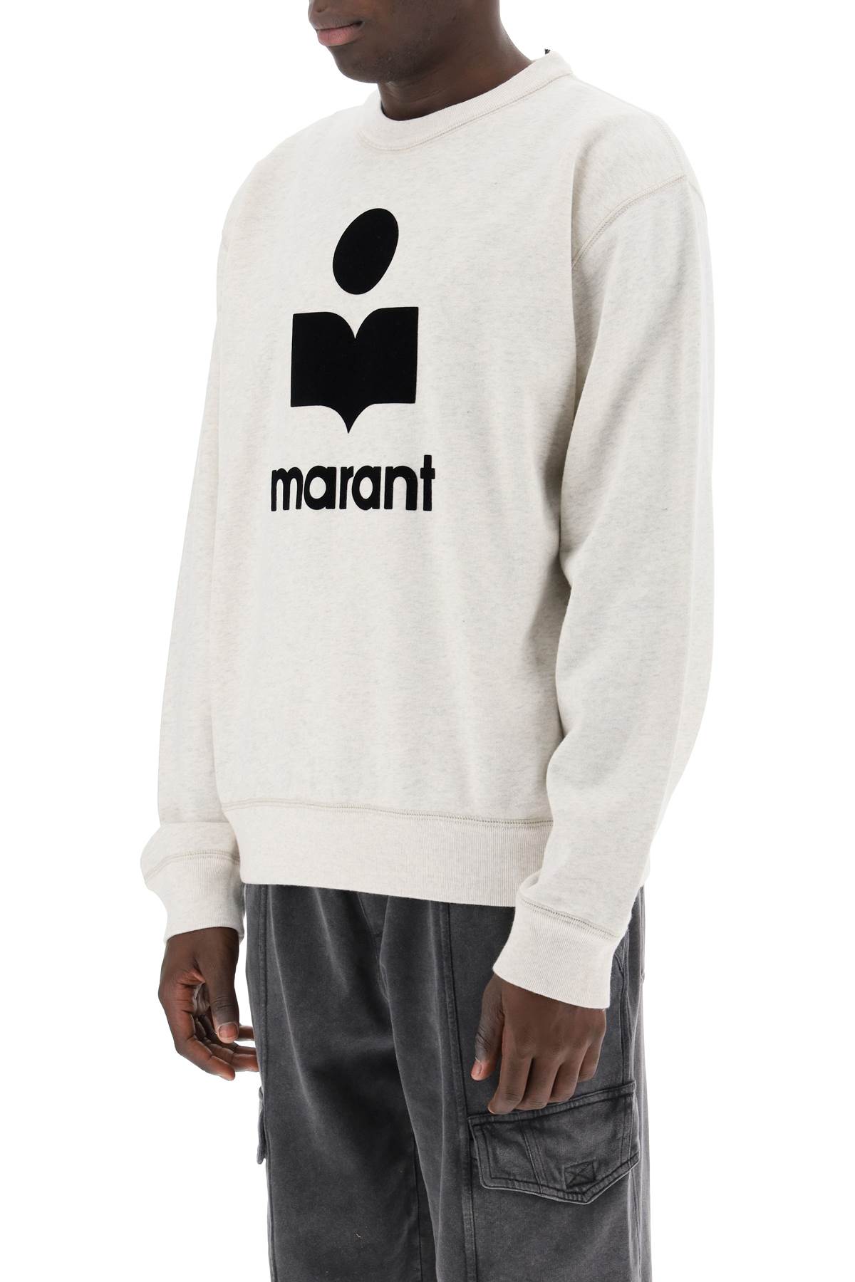 Isabel Marant Marant Mikoy Flocked Logo Sweatshirt In Pink