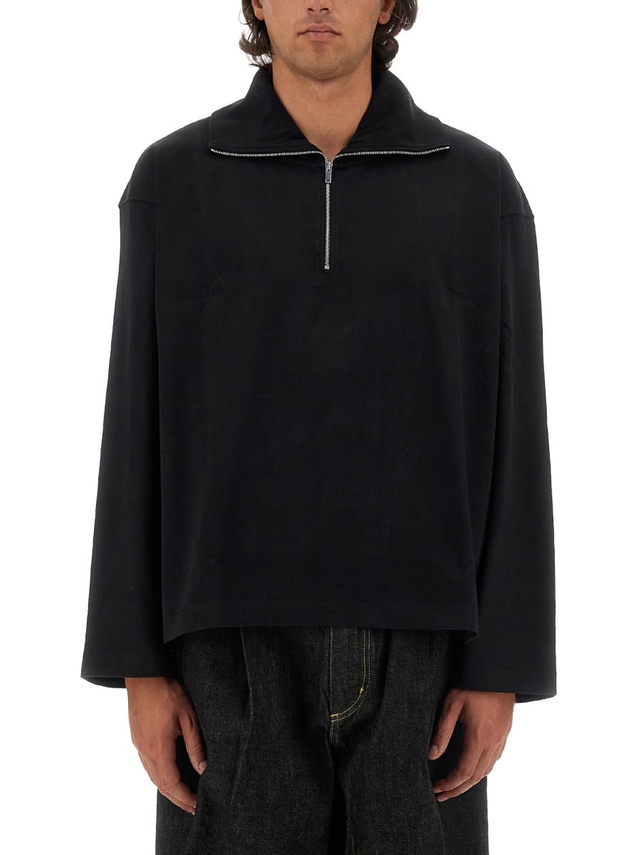 Shop Studio Nicholson Cotton Sweatshirt In Black