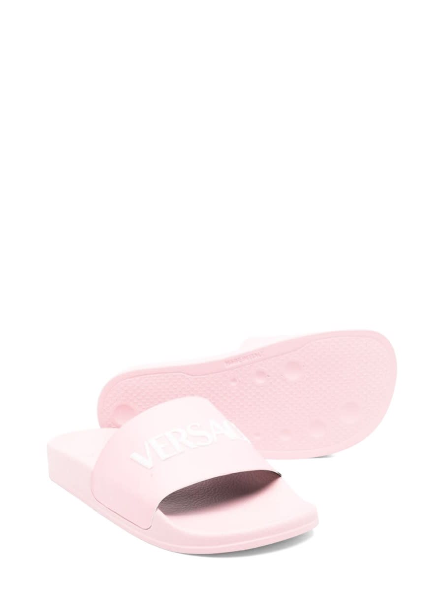 Shop Versace Slides In Pink