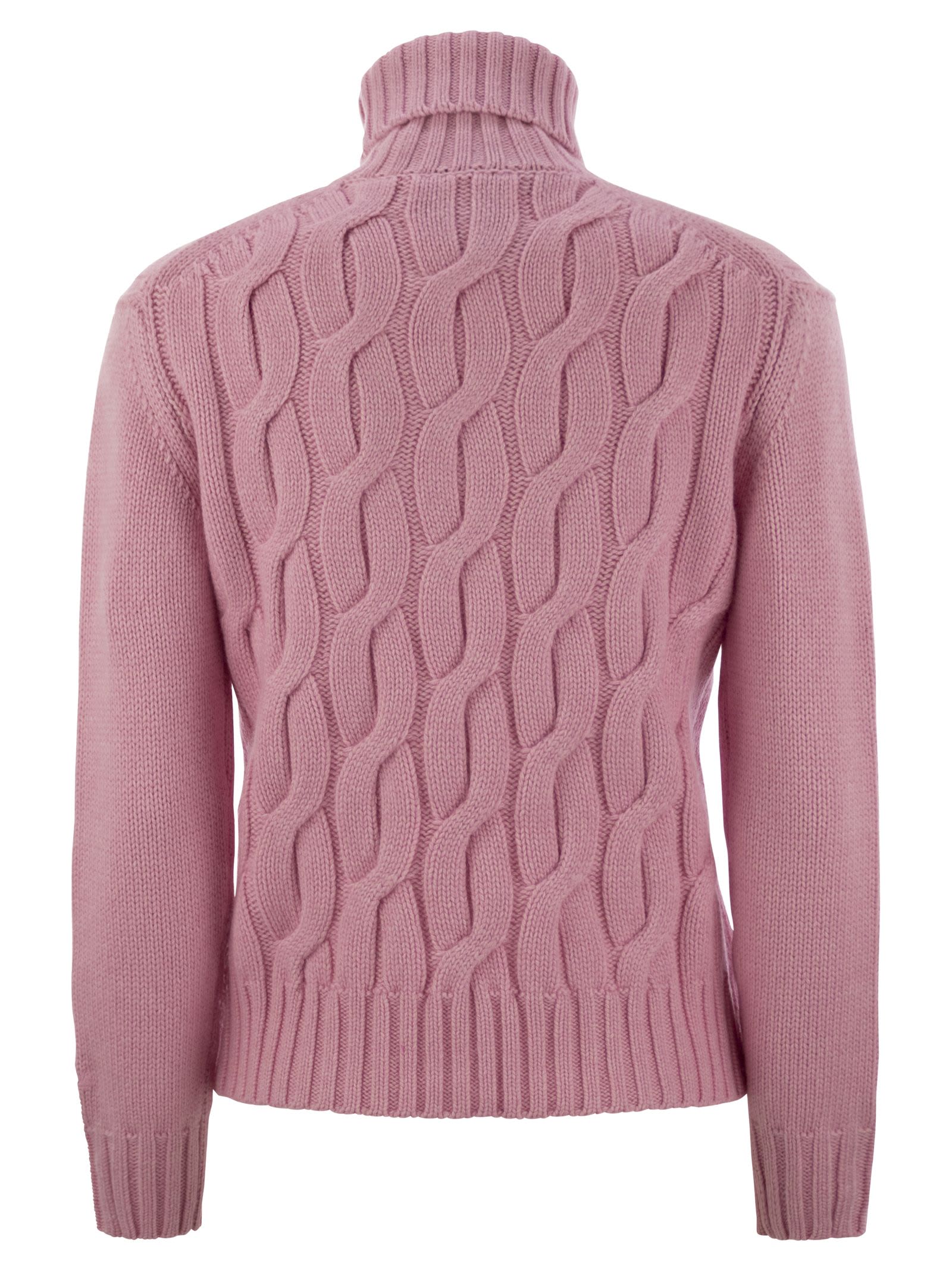 Mc2 Saint Barth Women's Giverny - Cable-knit Turtleneck Jumper Sweater In Pink