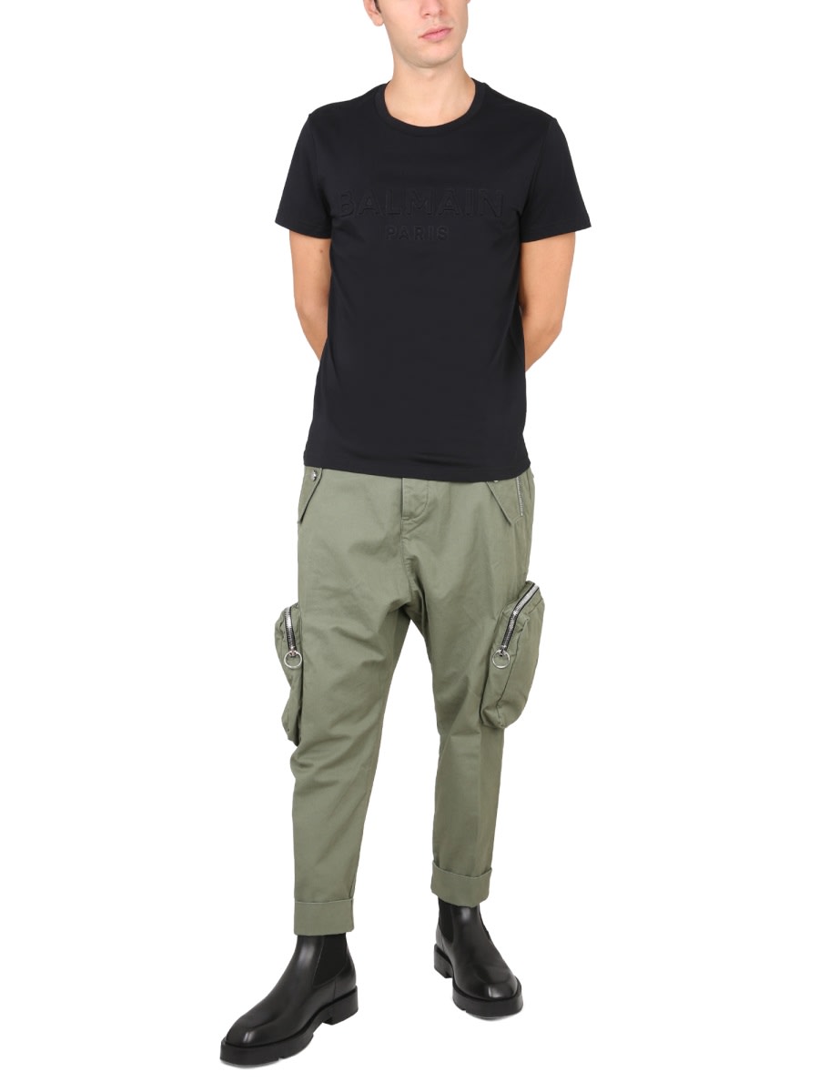 Shop Balmain Pantalone Cargo In Green