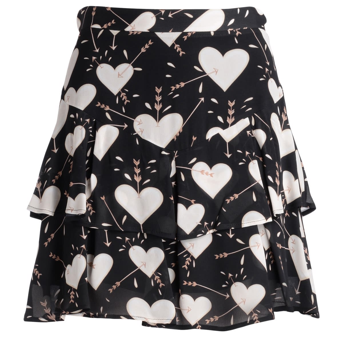 Skirt Elisabetta Franchi Black With Hearts