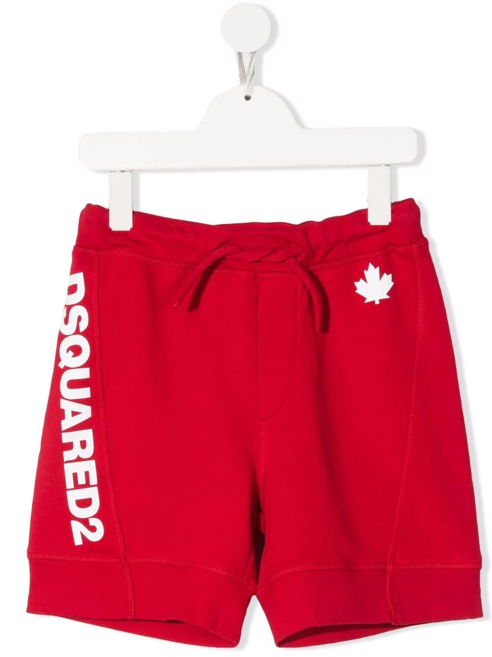 Dsquared2 Kids Red Sports Shorts With Logo And Maple Leaf