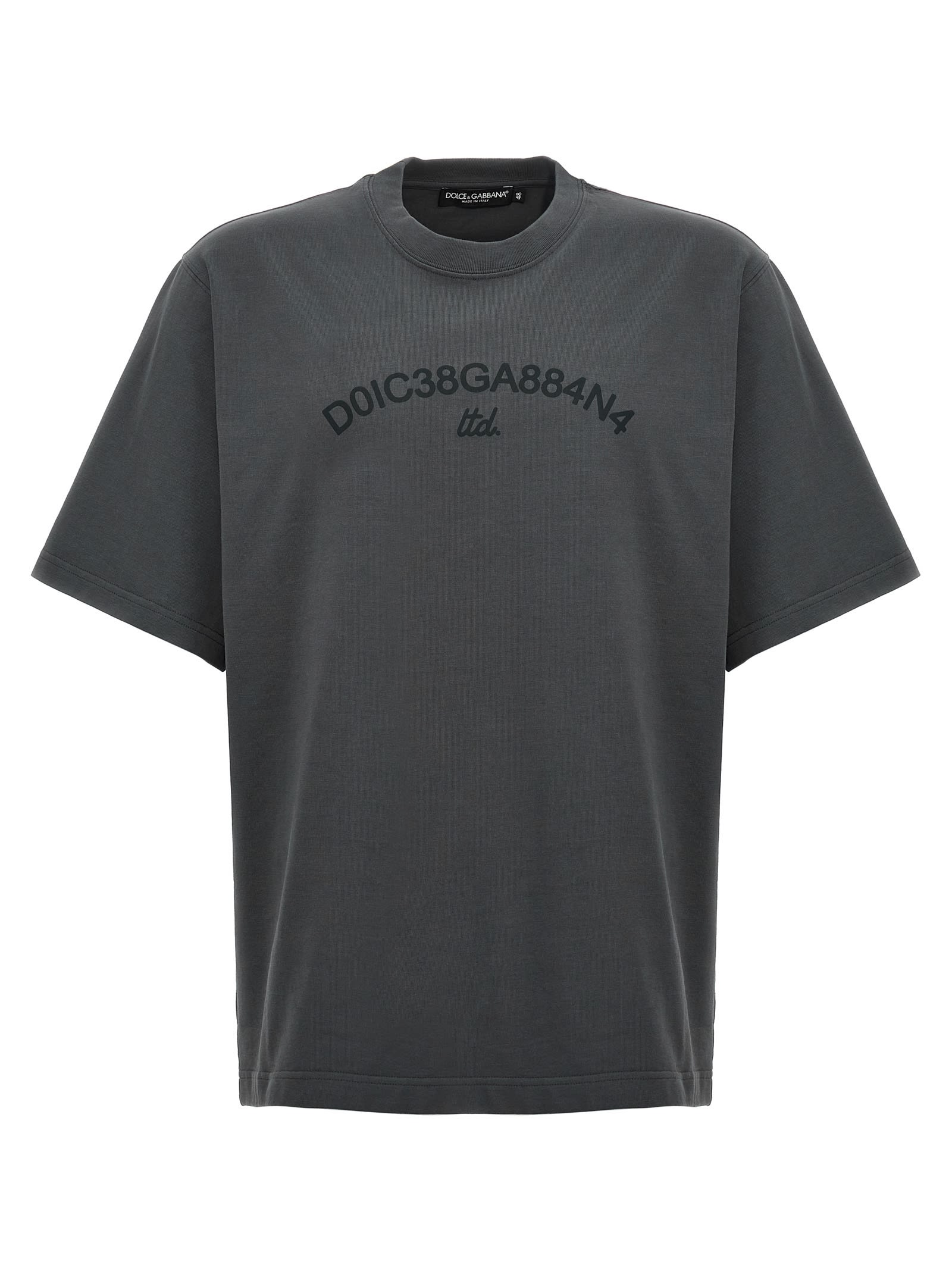 Shop Dolce & Gabbana Logo Print T-shirt In Gray