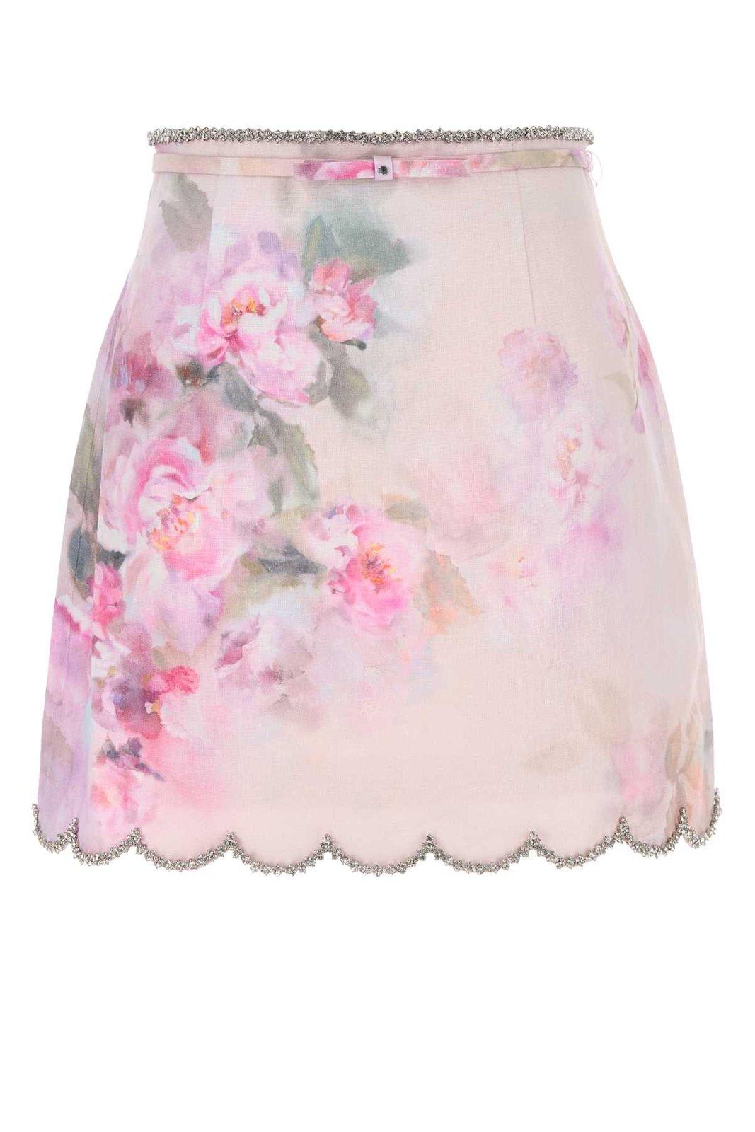 Crush Scalloped Mini Skirt