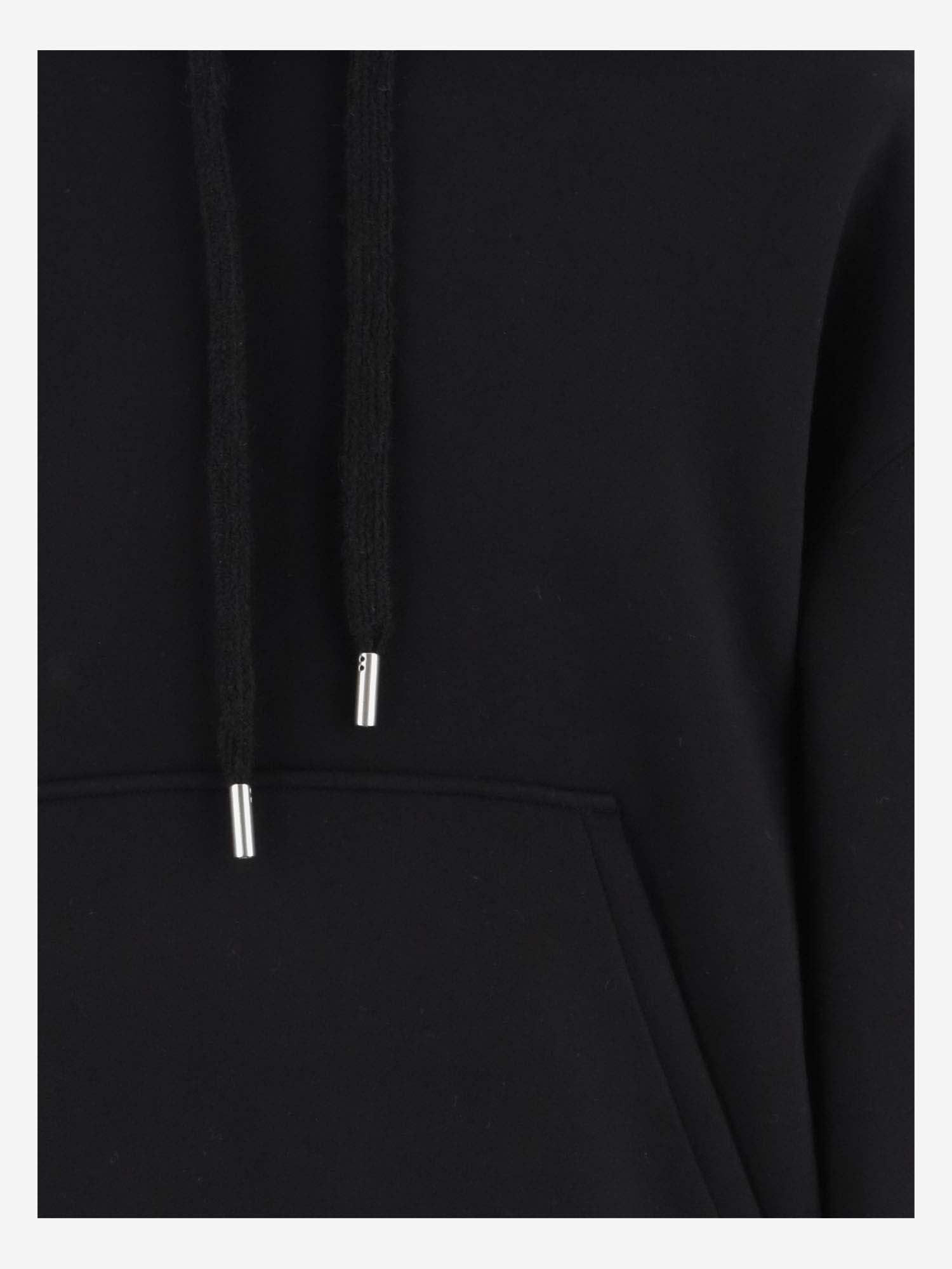 Shop Ami Alexandre Mattiussi Logo Cotton Blend Hoodie In Black