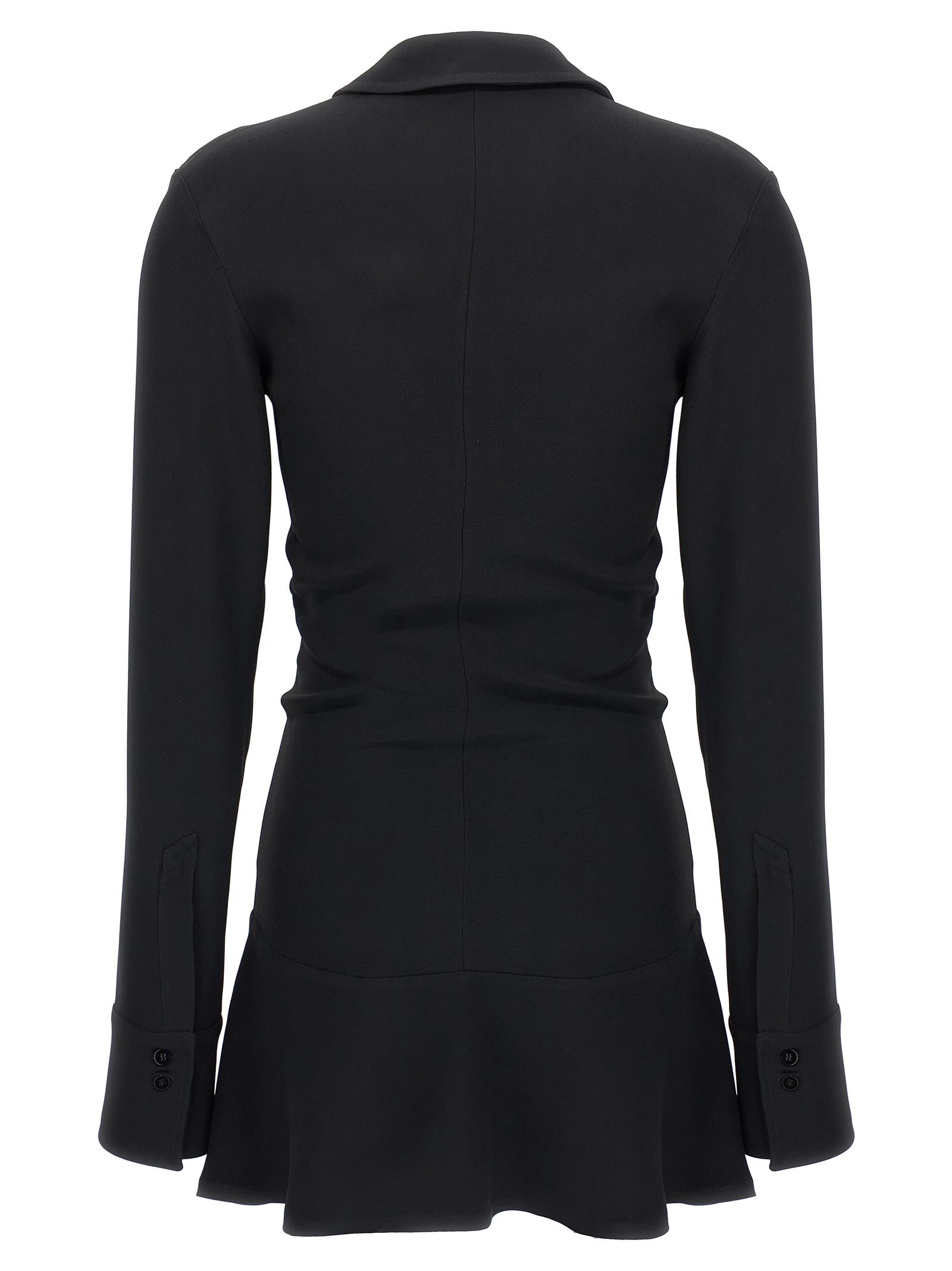 Attico Mini Dress With Deep V-neck In Black