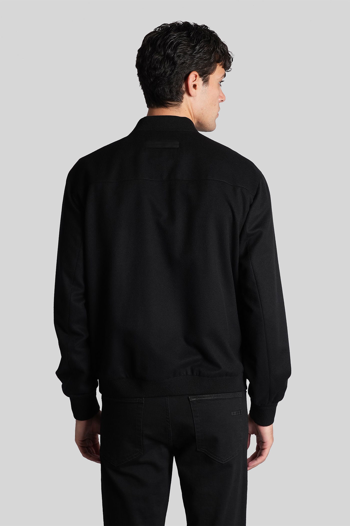 Zegna Bomber Jacket In Black Cashmere In Black