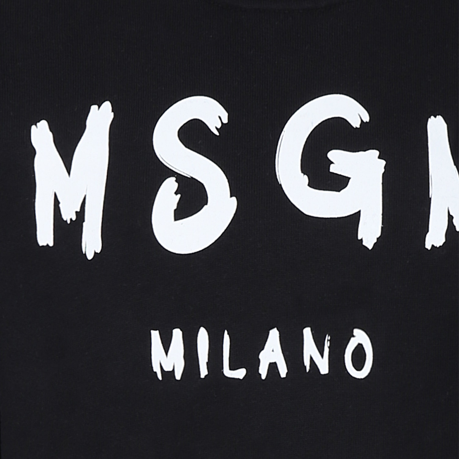 Msgm Black Sweashirt For Kids With Logo In Black
