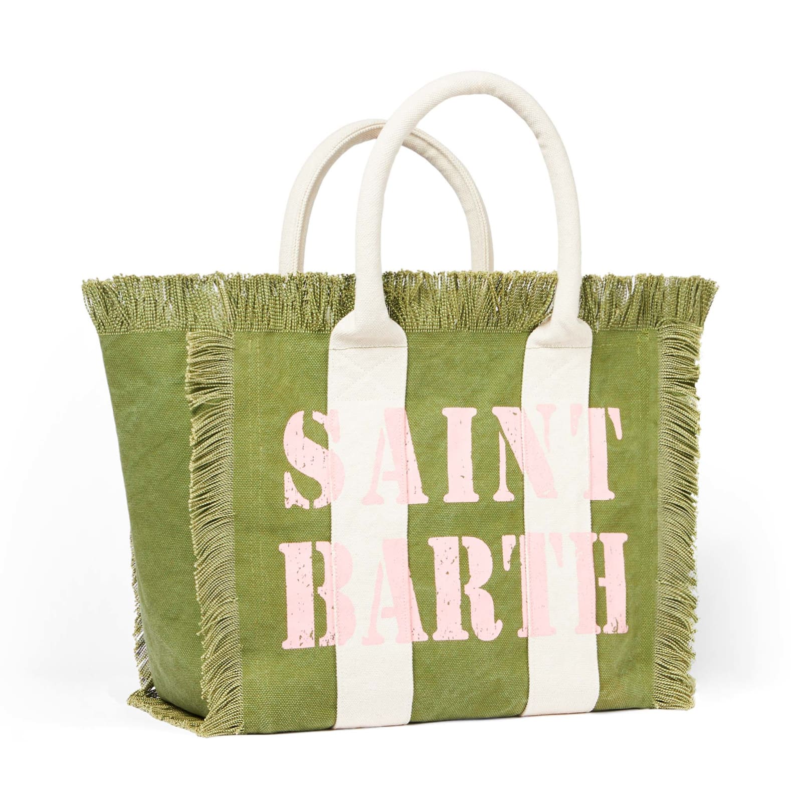 MC2 SAINT BARTH VANITY CANVAS SHOULDER BAG WITH LOGO PRINT