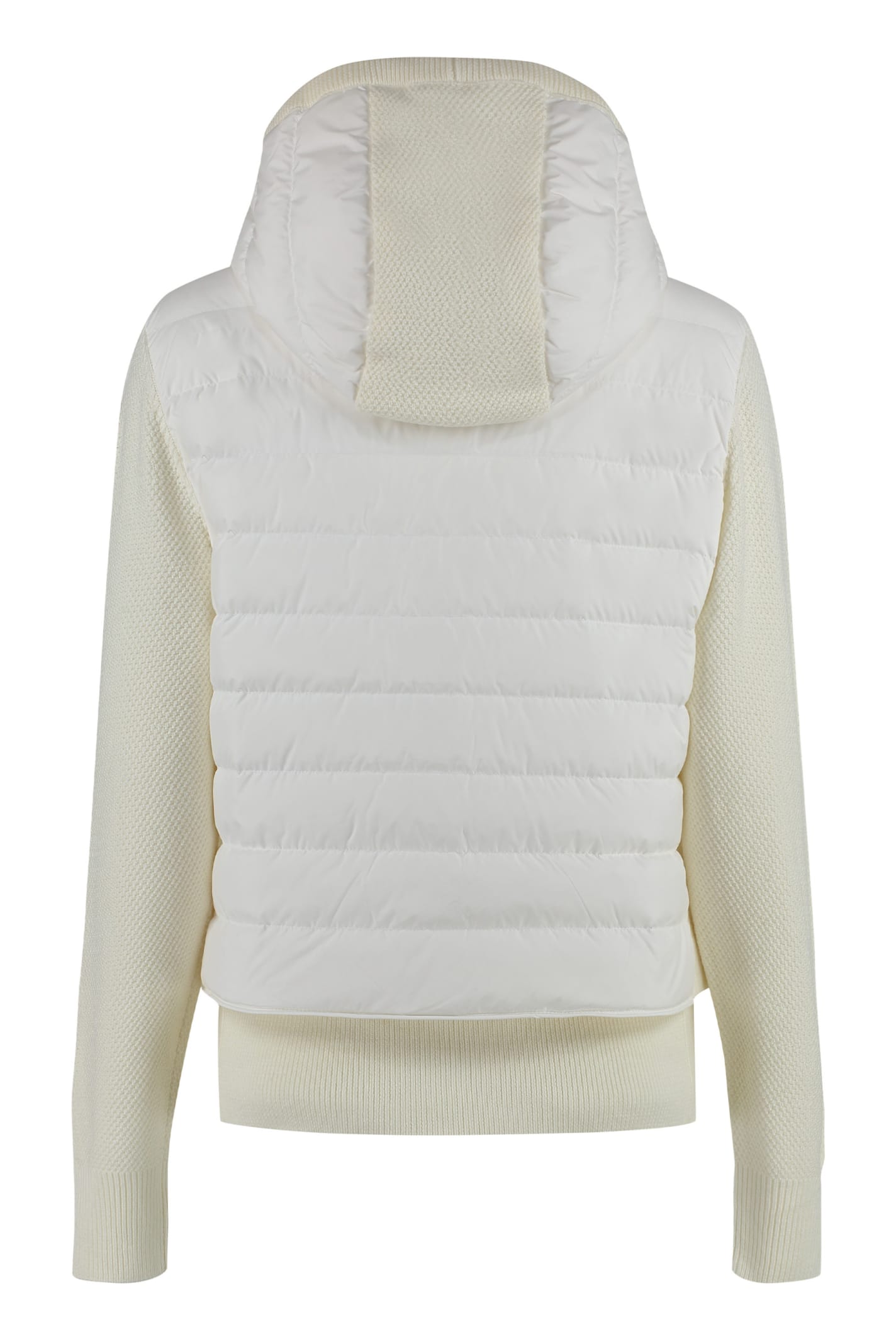 Shop Parajumpers Nina Knit Jacket With Padded Panels In Panna