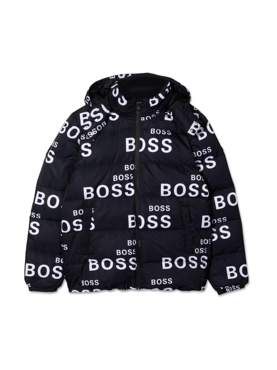 Hugo Boss Kids' Piumino In Black