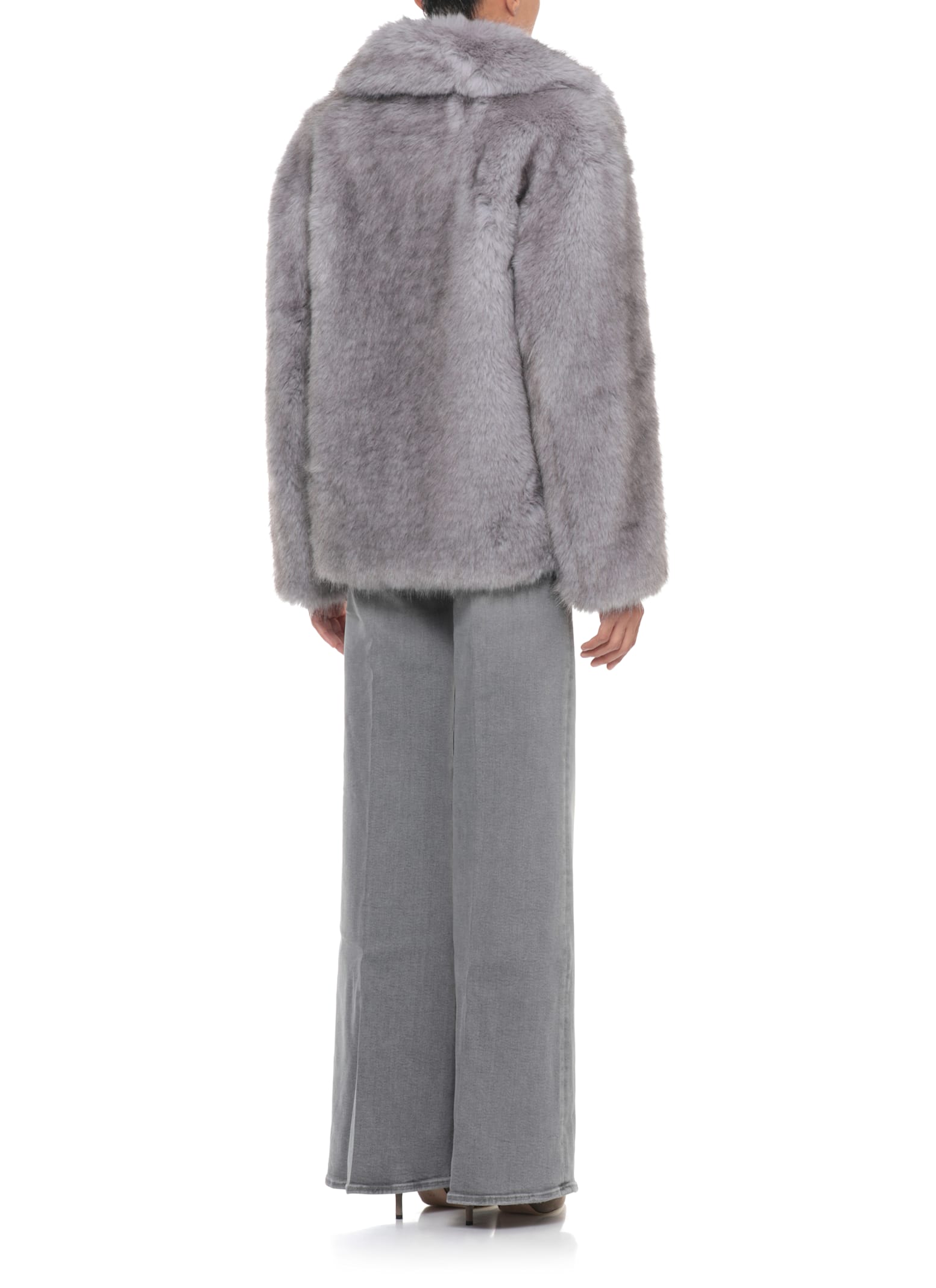 Stand Studio Valentina Pigeon Grey Jacket In Gray