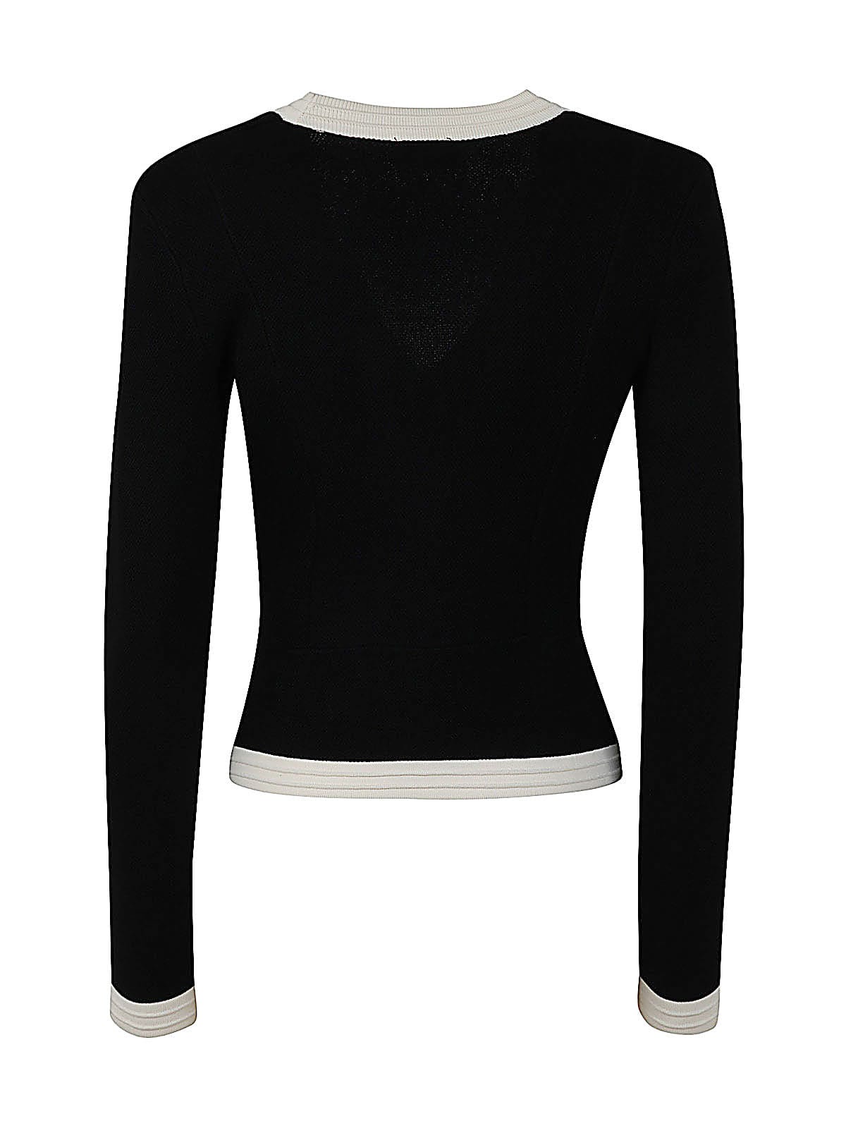 Shop Elisabetta Franchi Long Sleeves Cardigan With Pockets In Black Butter