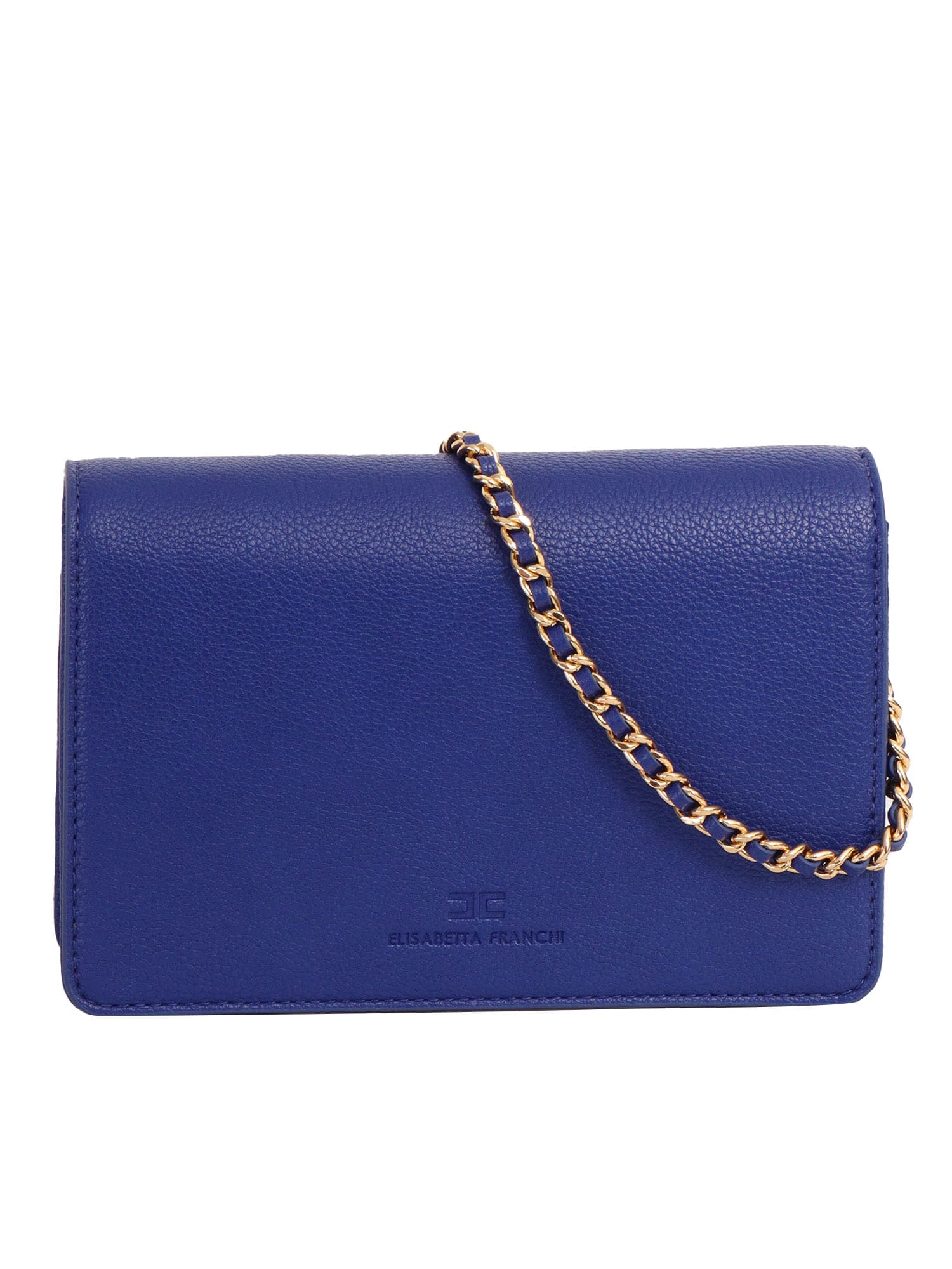 Shop Elisabetta Franchi Blue Shoulder Bag