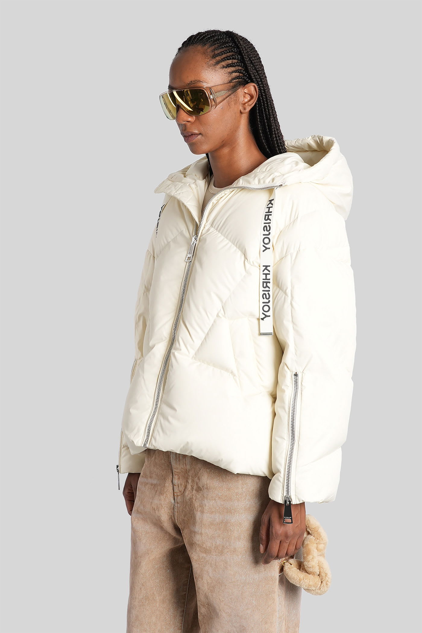 Khrisjoy Oversized Puffer Jacket With Cozy Hood In Neutral