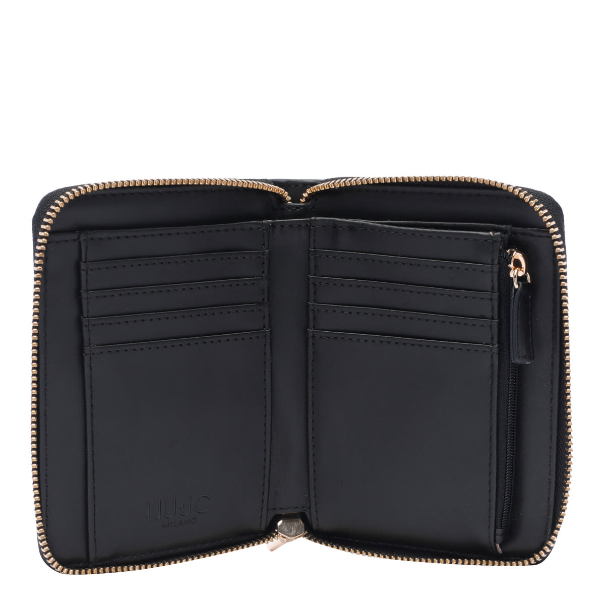 Shop Liu •jo Logo Zip Wallet In Black