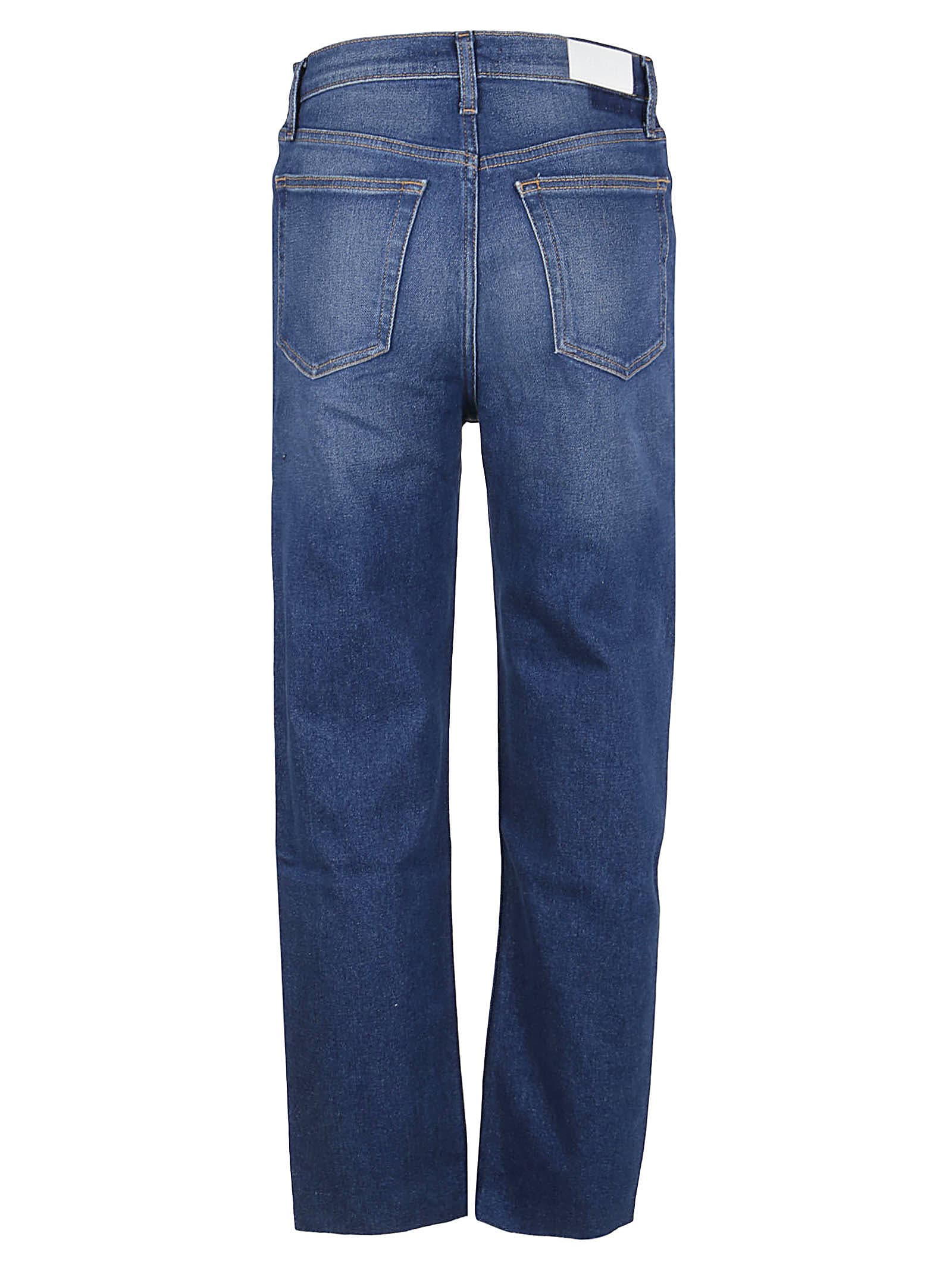 Shop Re/done 70s Stove Pipe Jeans In Deep Indigo Fade