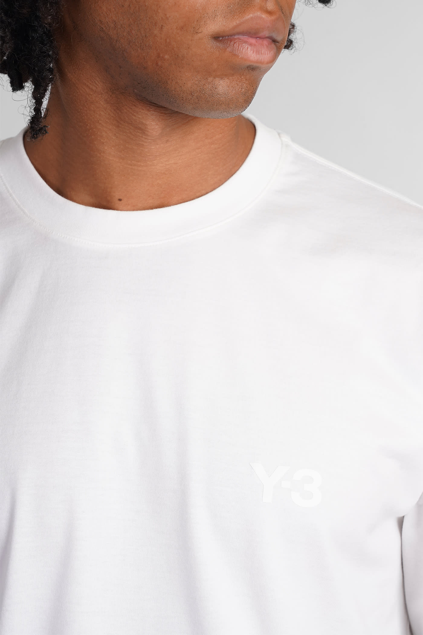 Y-3 Crewneck Graphic Print Oversize Short Sleeve T-shirt In White
