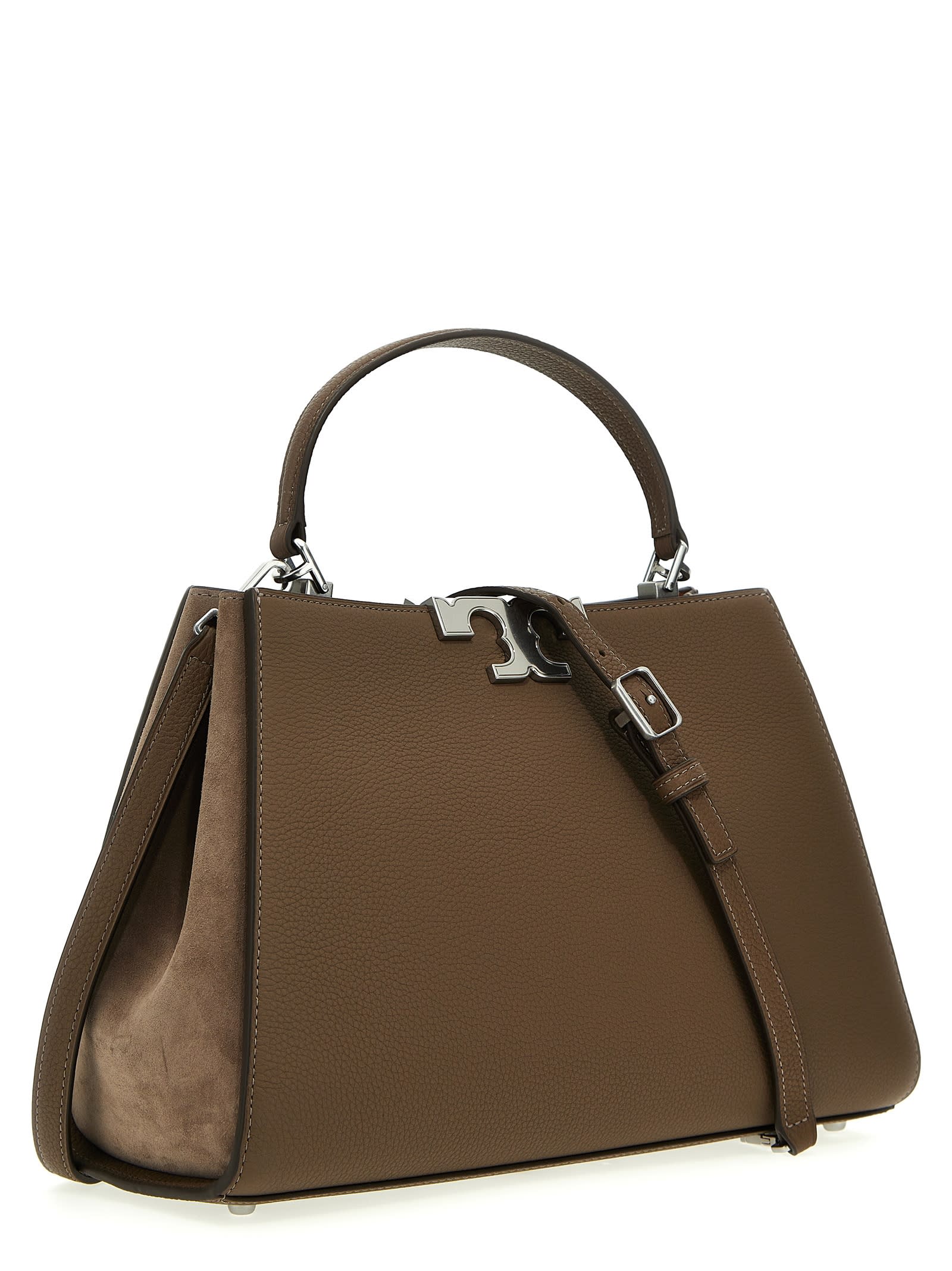 Tory Burch Eleanor Hand Bags Gray In Brown