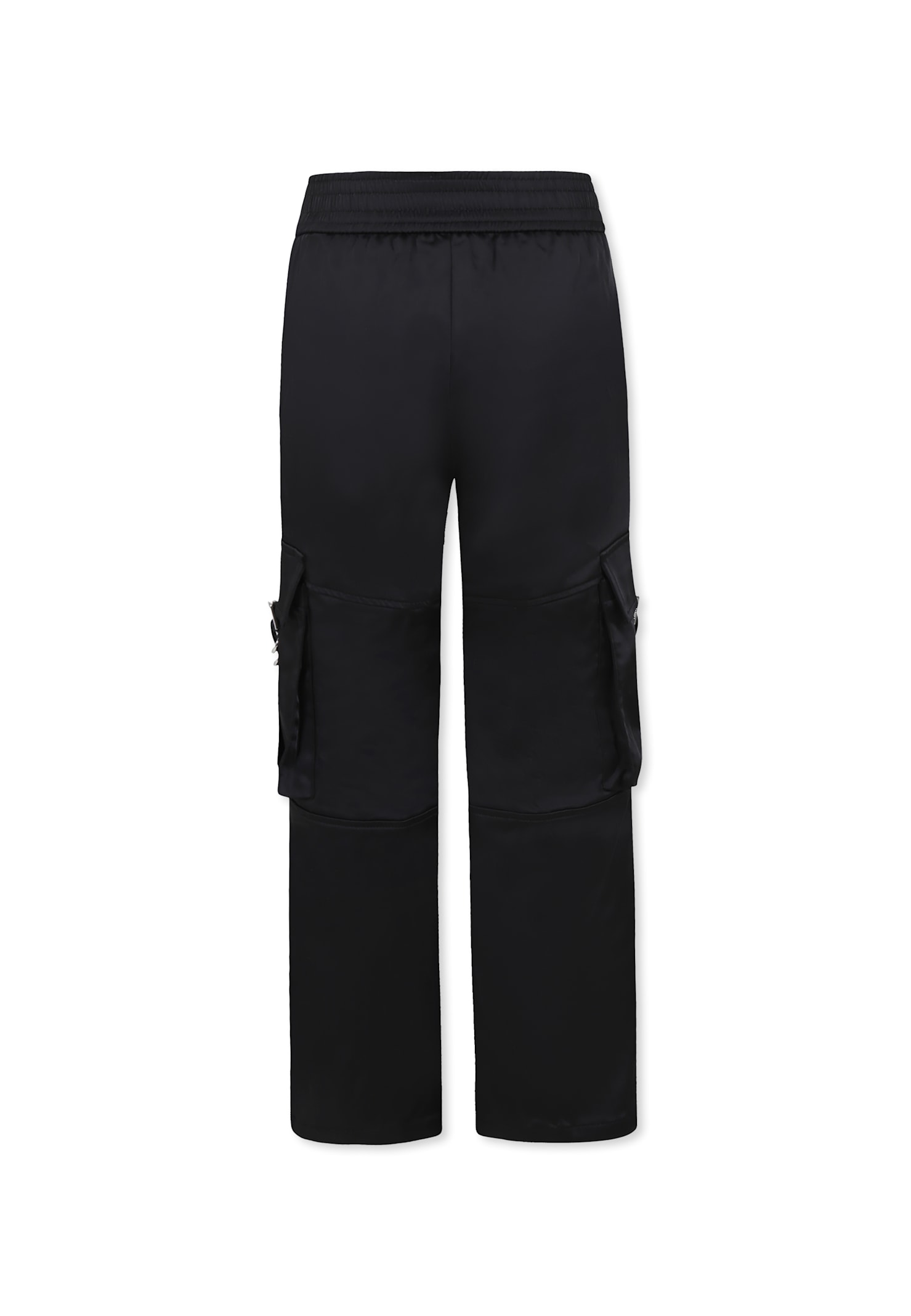 Givenchy Black Trousers For Girl With Logo In Black