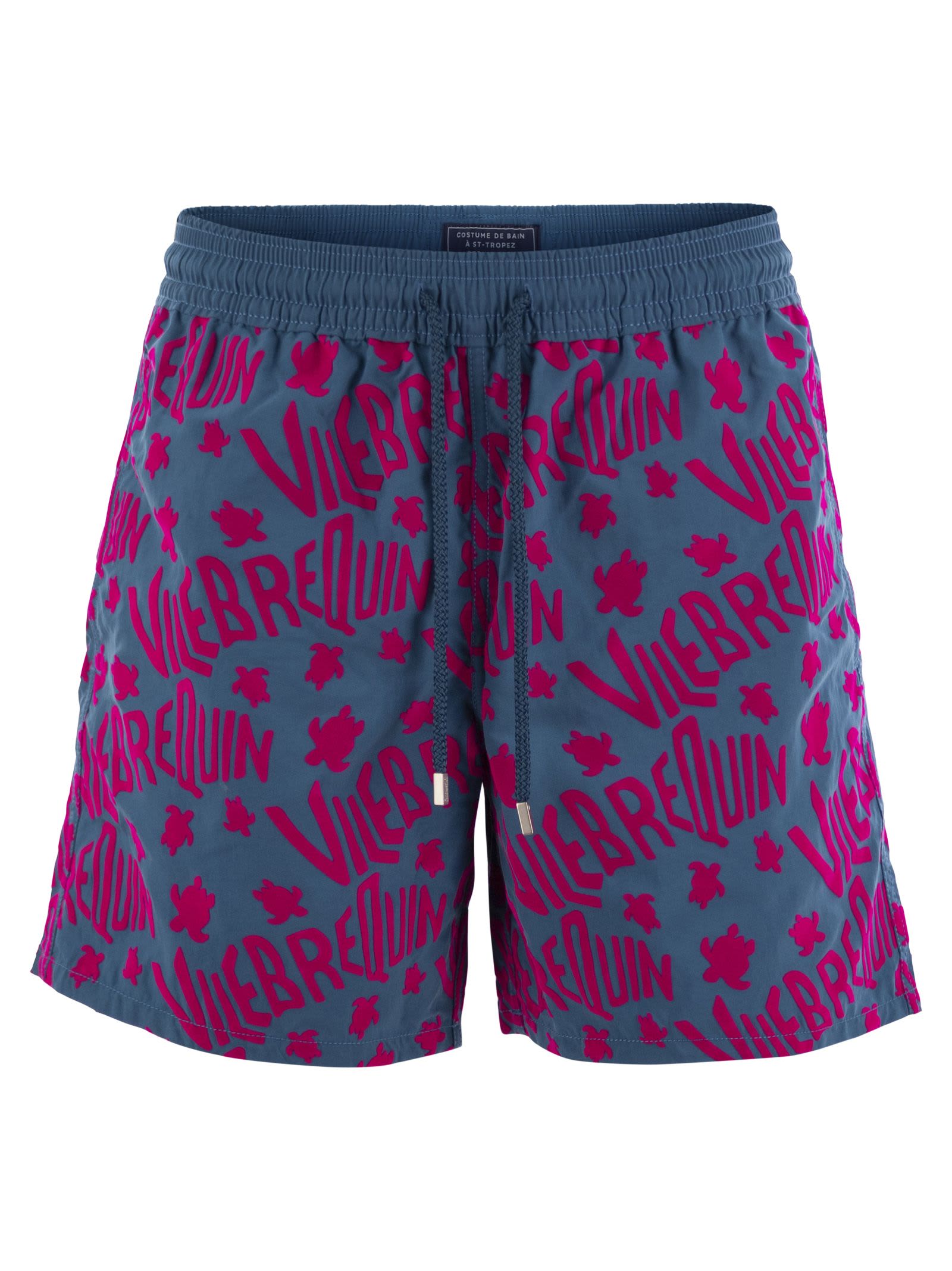 Moorea - Beach Shorts With Flocked Pattern