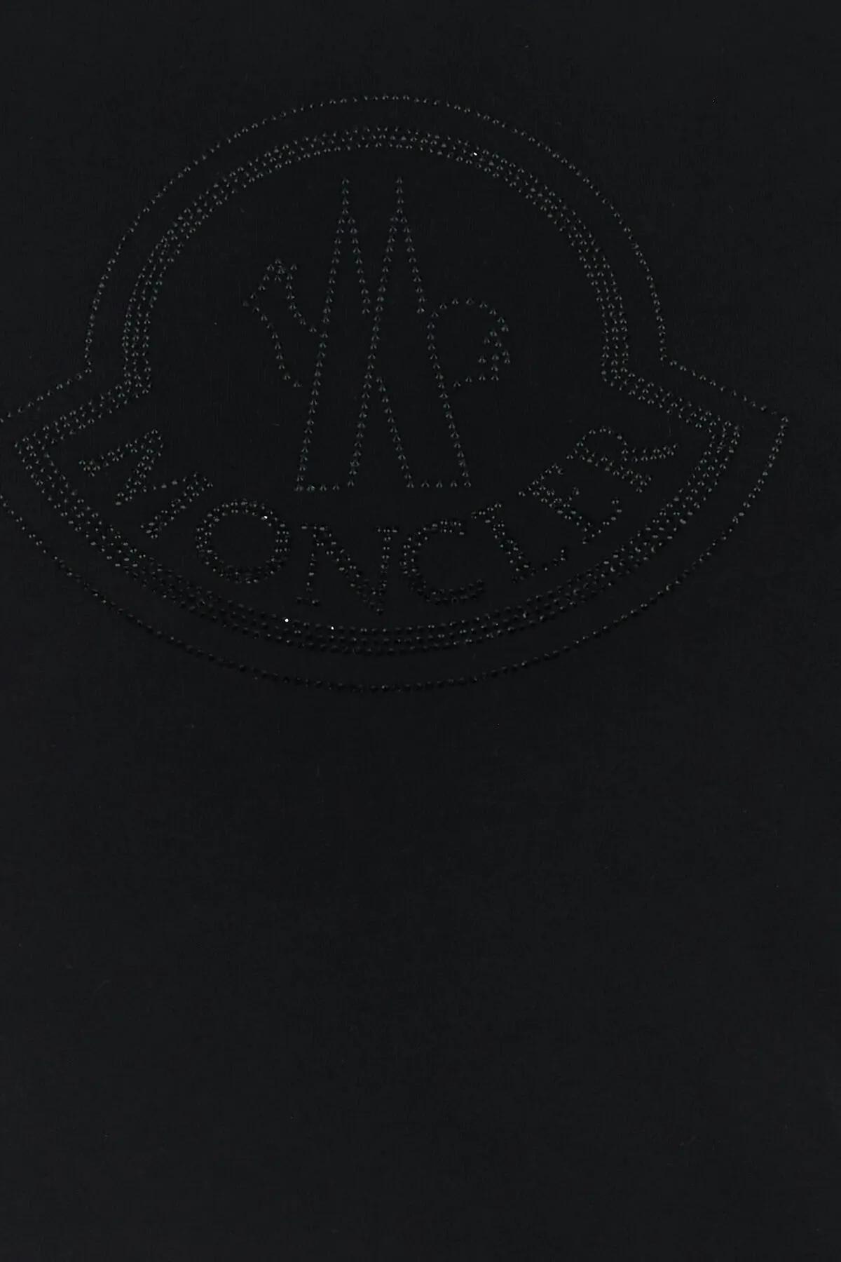 Shop Moncler Black Cotton T-shirt