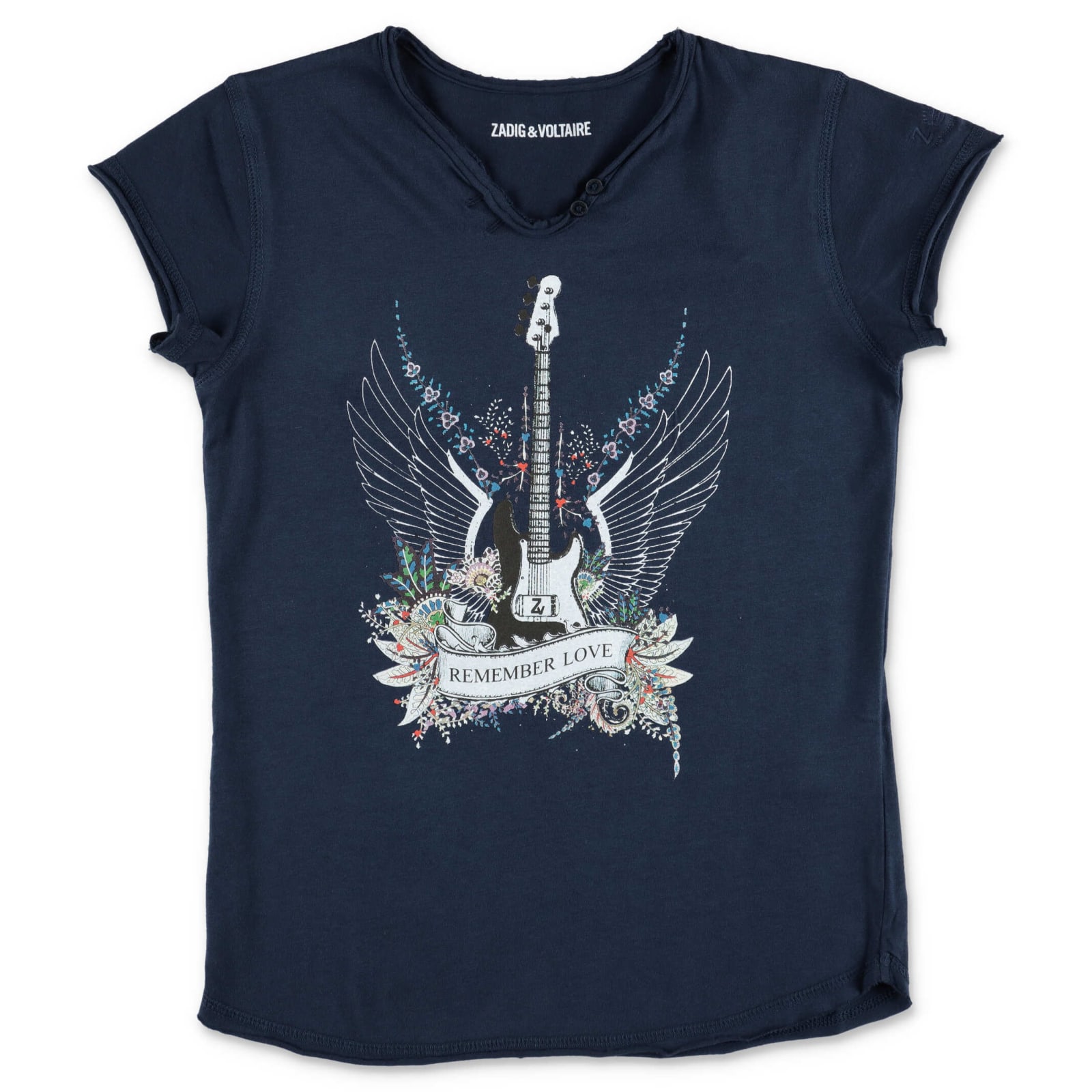 Zadig & Voltaire T-shirt Blu Navy In Jersey Di Cotone