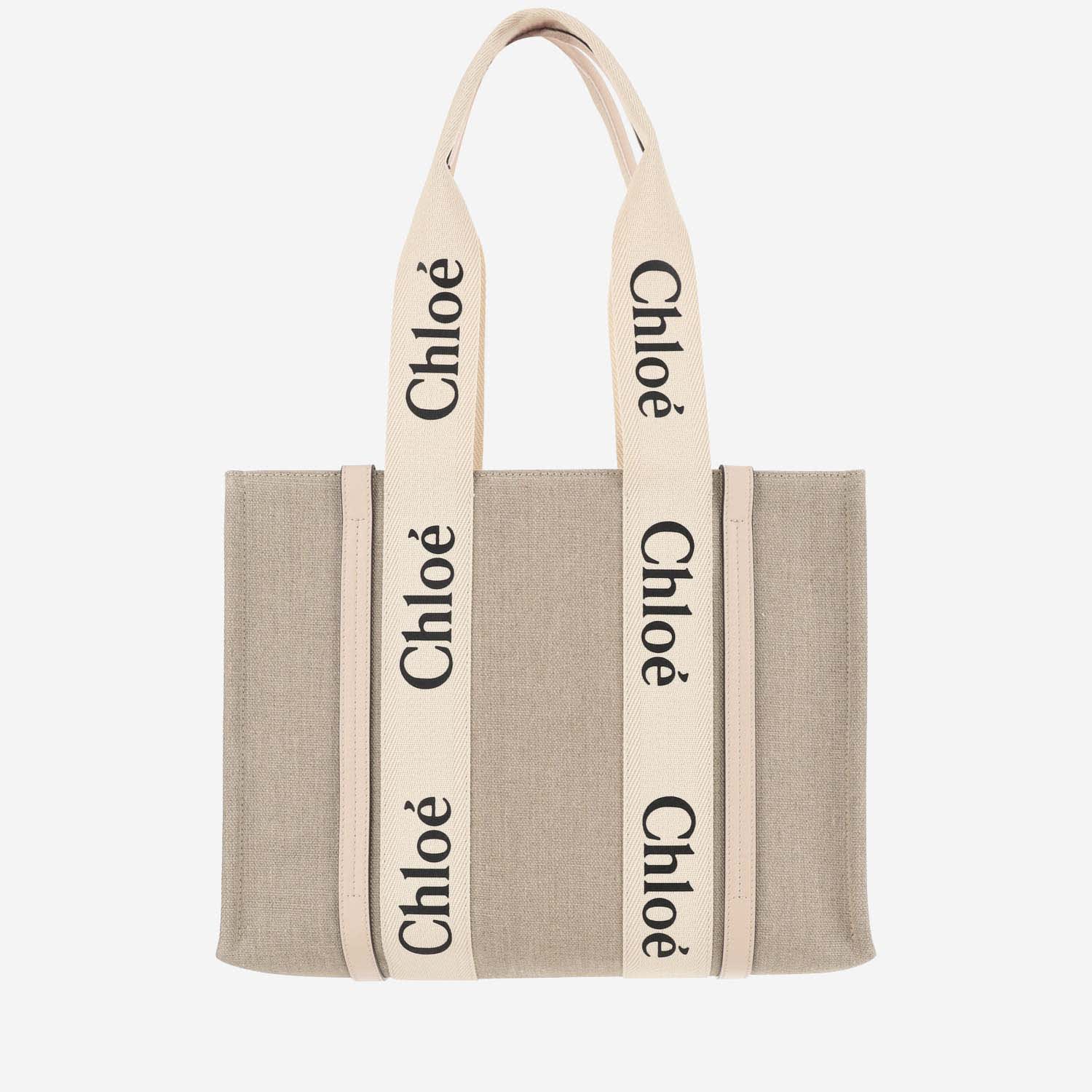 Shop Chloé Woody Medium Tote Bag In Beige