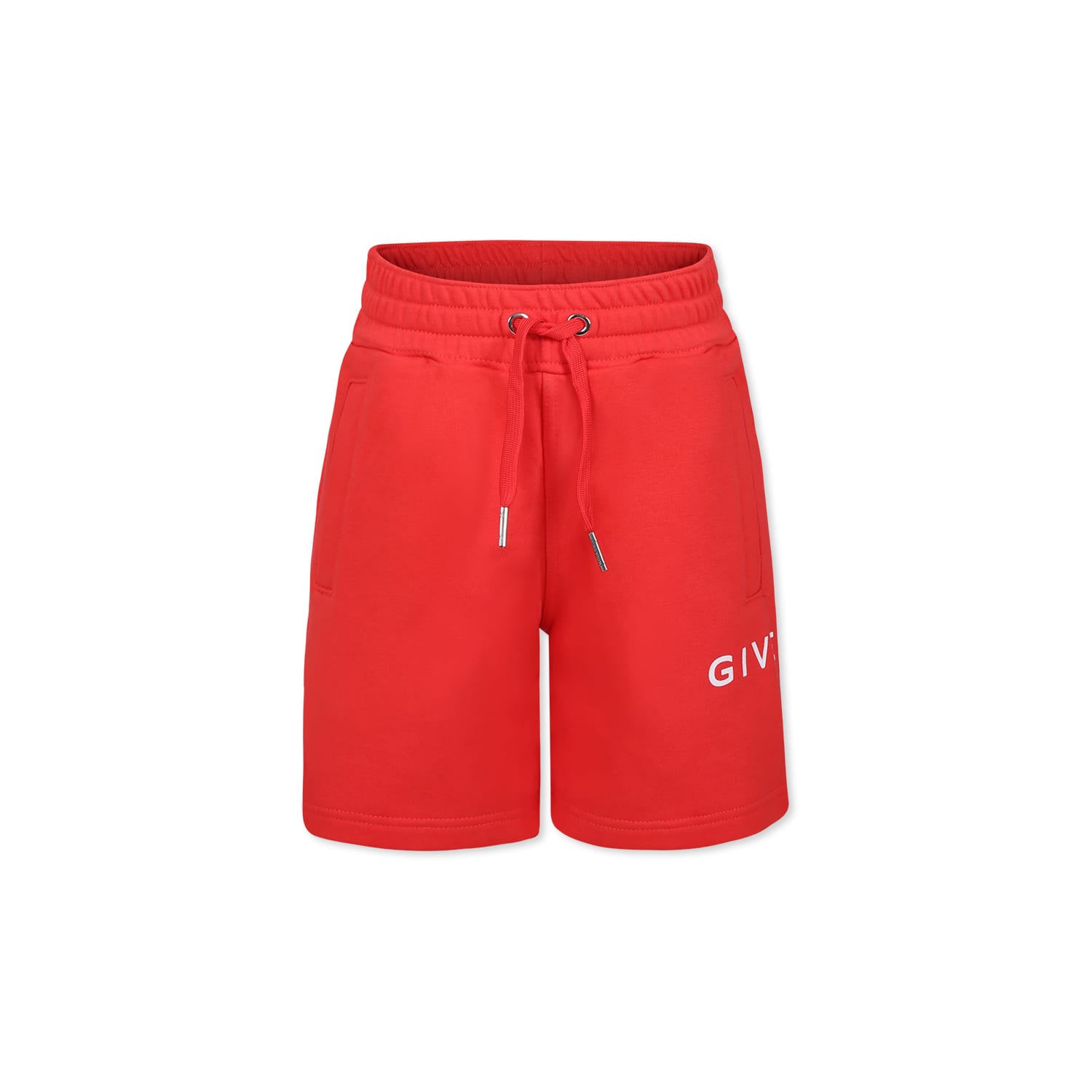 Givenchy Red Shorts For Boy With Logo In Red